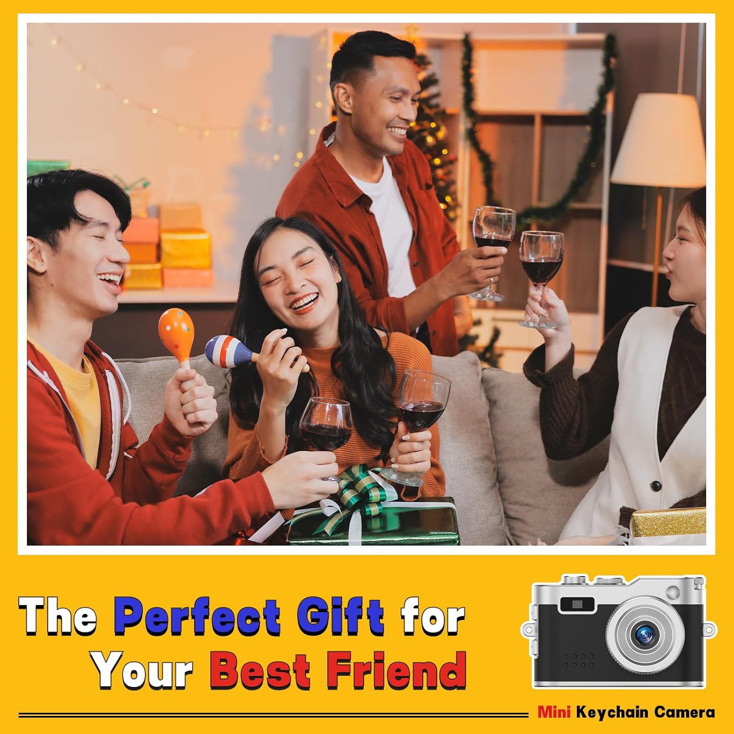 Mini Keychain Camera, 1080P & 2MP Retro Aesthetic, 32GB Memory, Pocket-Sized Vintage Camera, Bag Charm, Birthday Gift