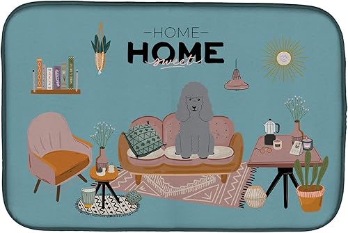 Miniatura 102 de Caroline's Treasures CK7824DDM - Tapete absorbente para secado de platos con diseño de bulldog inglés, rojo y blanco, para encimera de cocina, 14 x