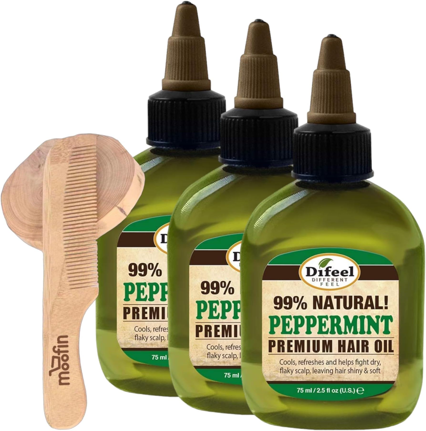 Peppermint Oil 2.5 ounce Pack of 3, Peppermint Hair Oil