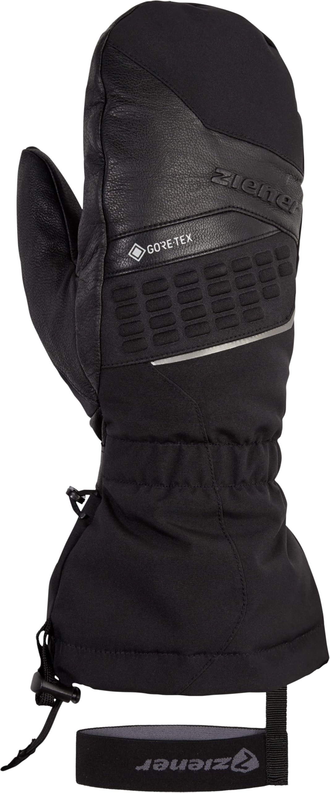 Ziener Herren GASTILO Ski-Fäustling/Wintersport | Gore-Tex lange Stulpe PFC frei, black, 9,5
