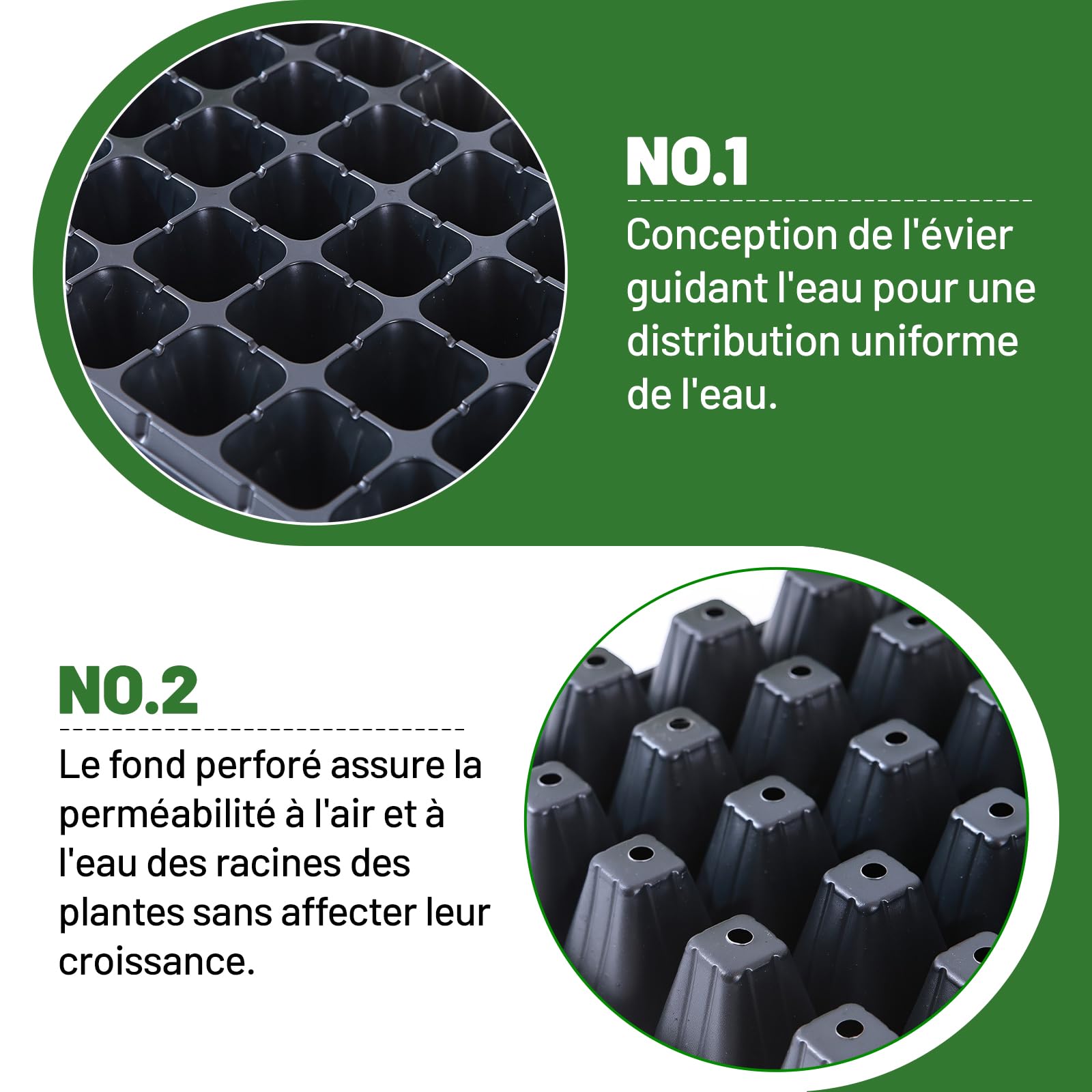 Sharplace 10 PCS Plateaux de Semis, Culture des Plantes Plateau, Plateau de Semis Croissance Plateaux avec des Trous de Drain, Pépinière de Semis en Plastique pour La Maison de Jardin, 72 Trous