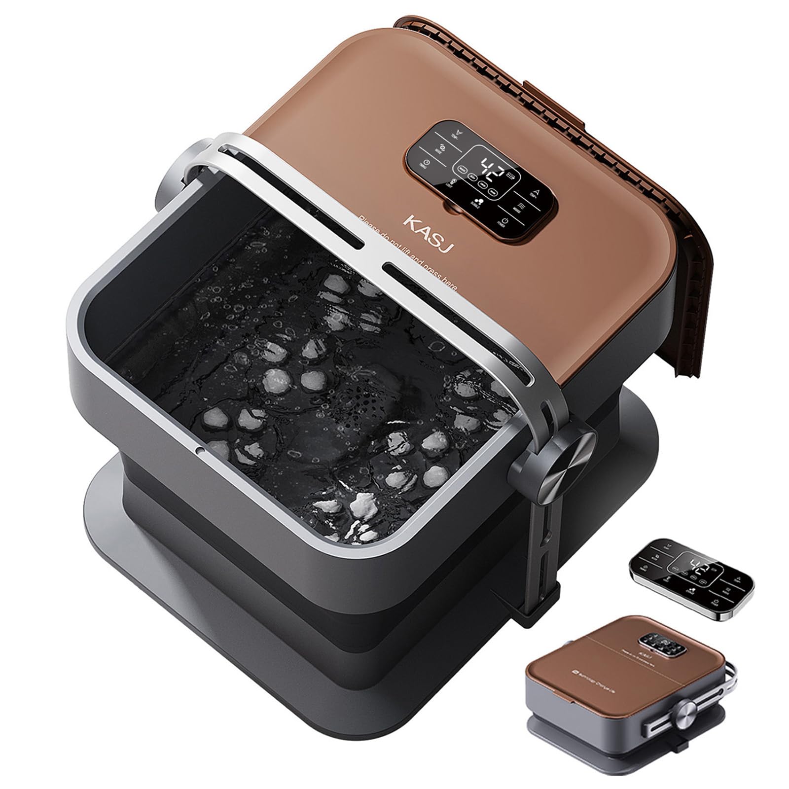 Collapsible Foot Spa Motorized Rotary Massage, Foot Bath Massager with Heat,Remote,Bubble,Temperature Control,and 24 Electric Shiatsu Massage Balls, Pedicure Foot Spa for Feet Stress Relief