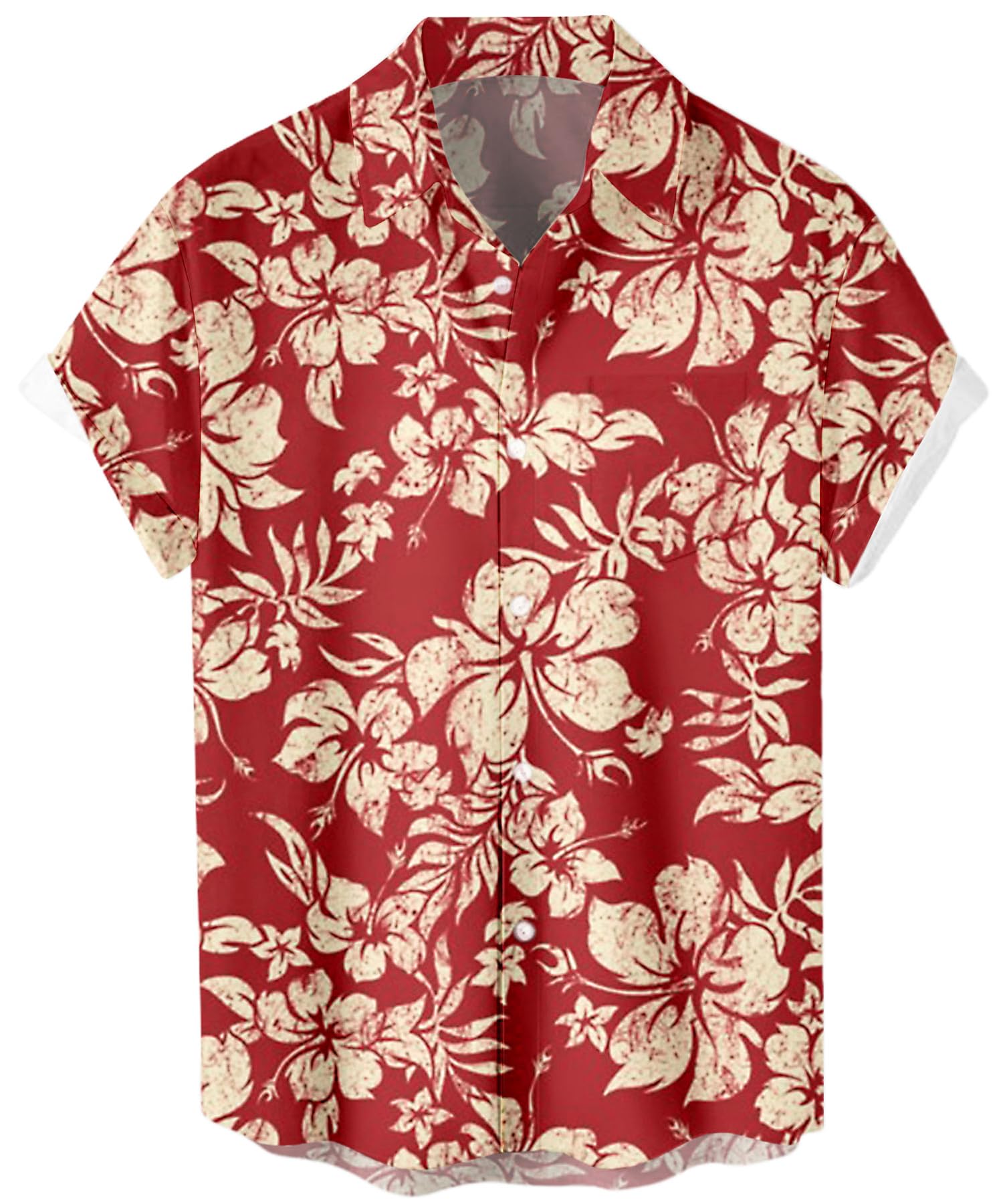 Men's Short Sleeve Button Up Hawaiian Shirt 1950s Vintage Bowling Shirts