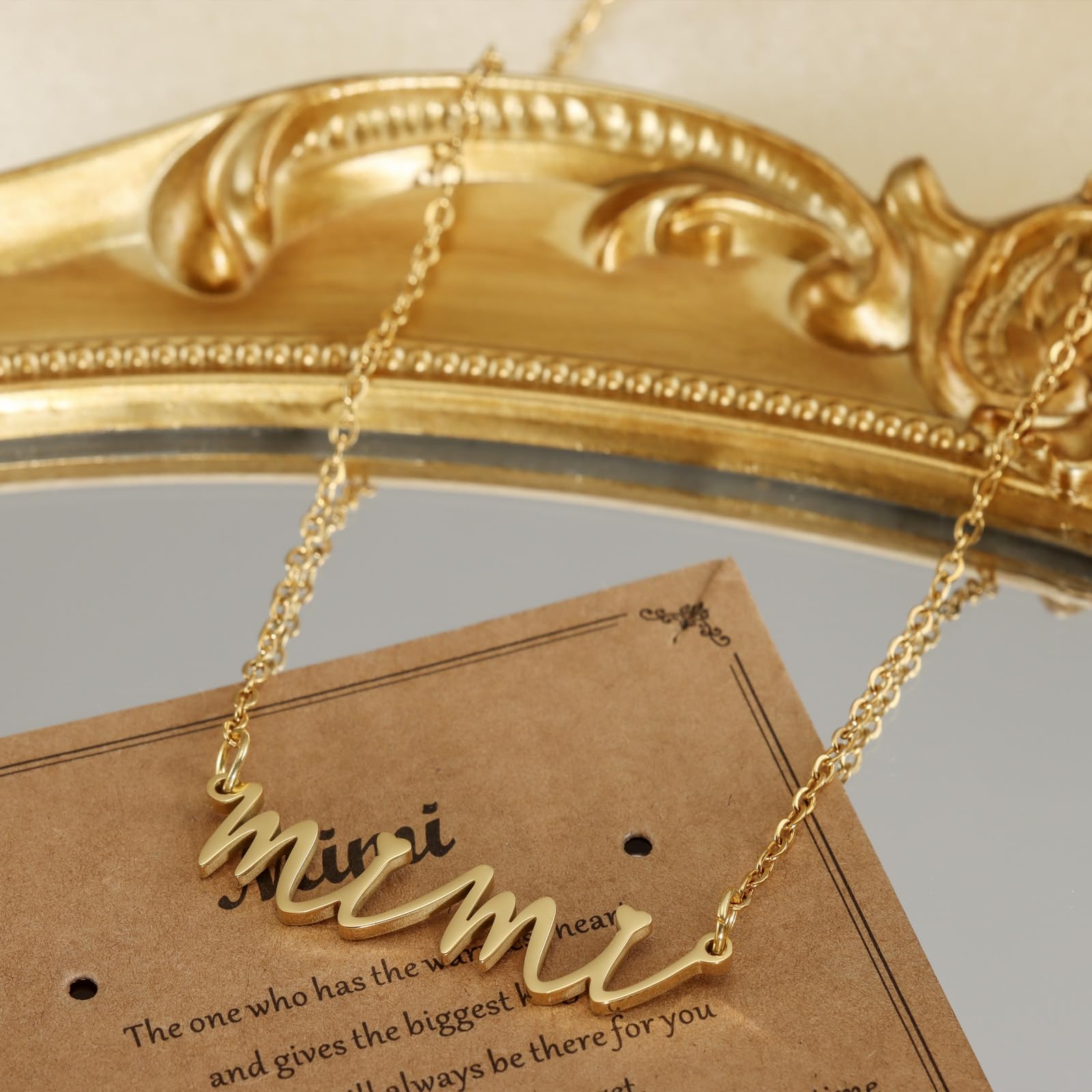 Kivosliviz Mimi Gifts for Grandma Jewelry from Grandson Women Mothers Day Ideas Gold Necklace for Mimi