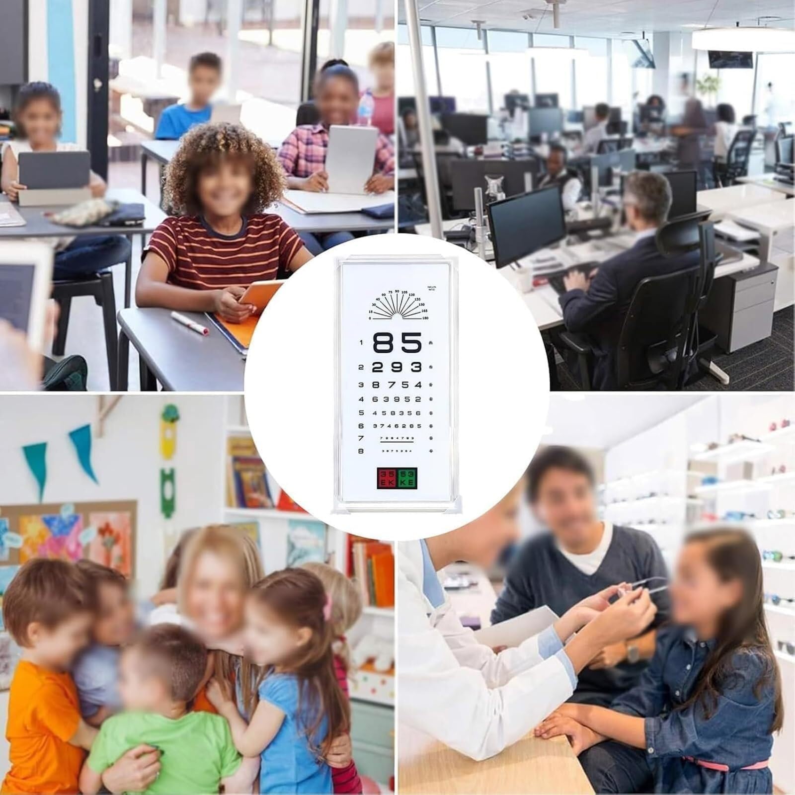 Mesa de Luz LED for Pruebas de Visión con Optometría con Control Remoto, 3 Puntos de Detección e Iluminación Uniforme, Ideal for Ópticas, Clínicas y Uso Doméstico(B)