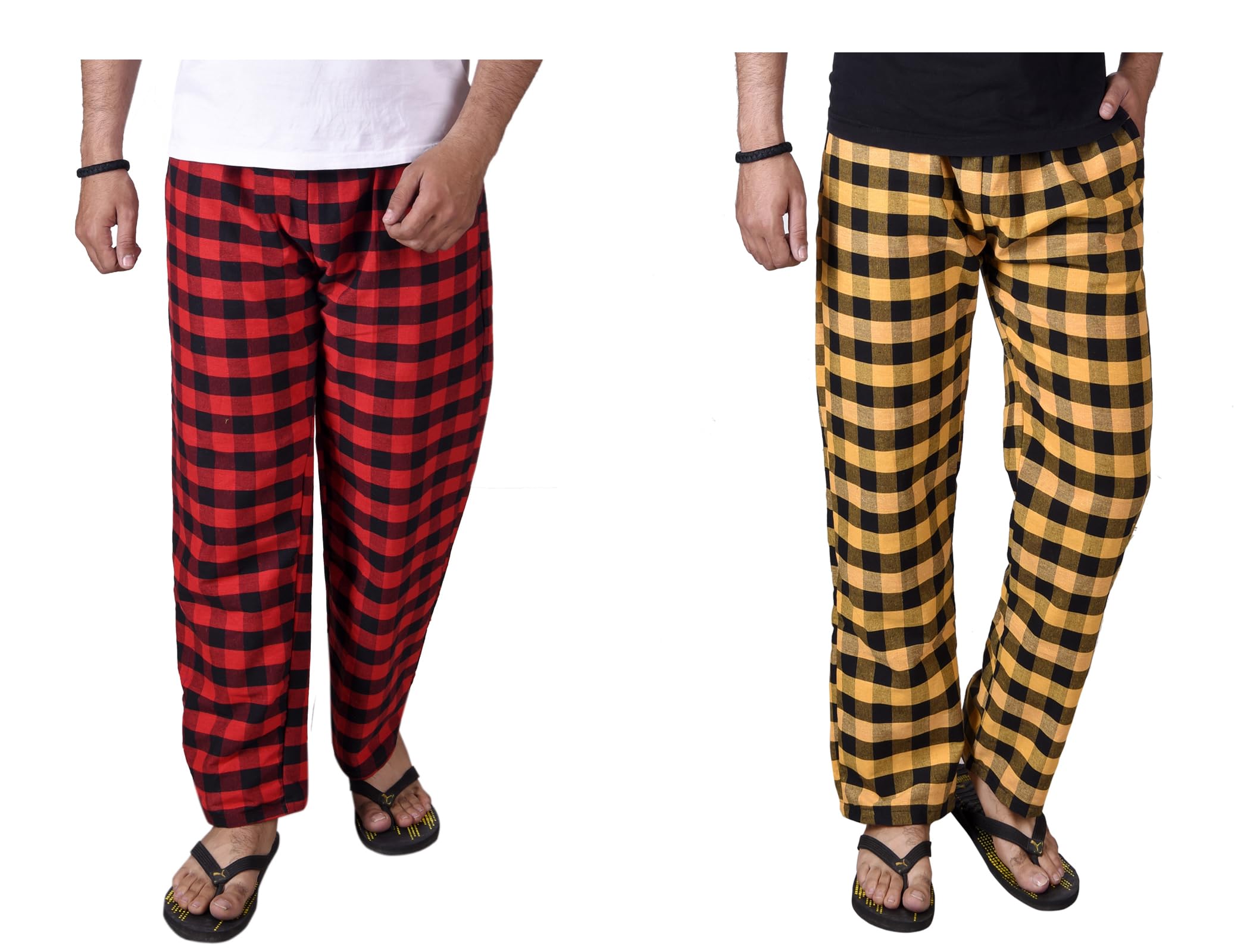 fusfus Men's Cotton Check Pyjama, Pack of 2 (FS405)-picture-30