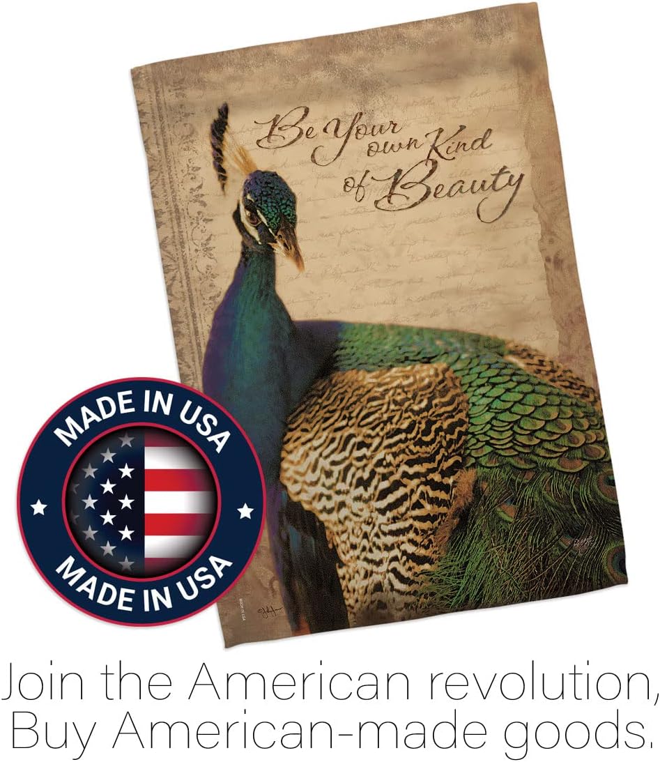 Breeze Decor - Peacock Garden Friends - Everyday Impressions Decorative Vertical House Flag 28" x 40" Printed in USA