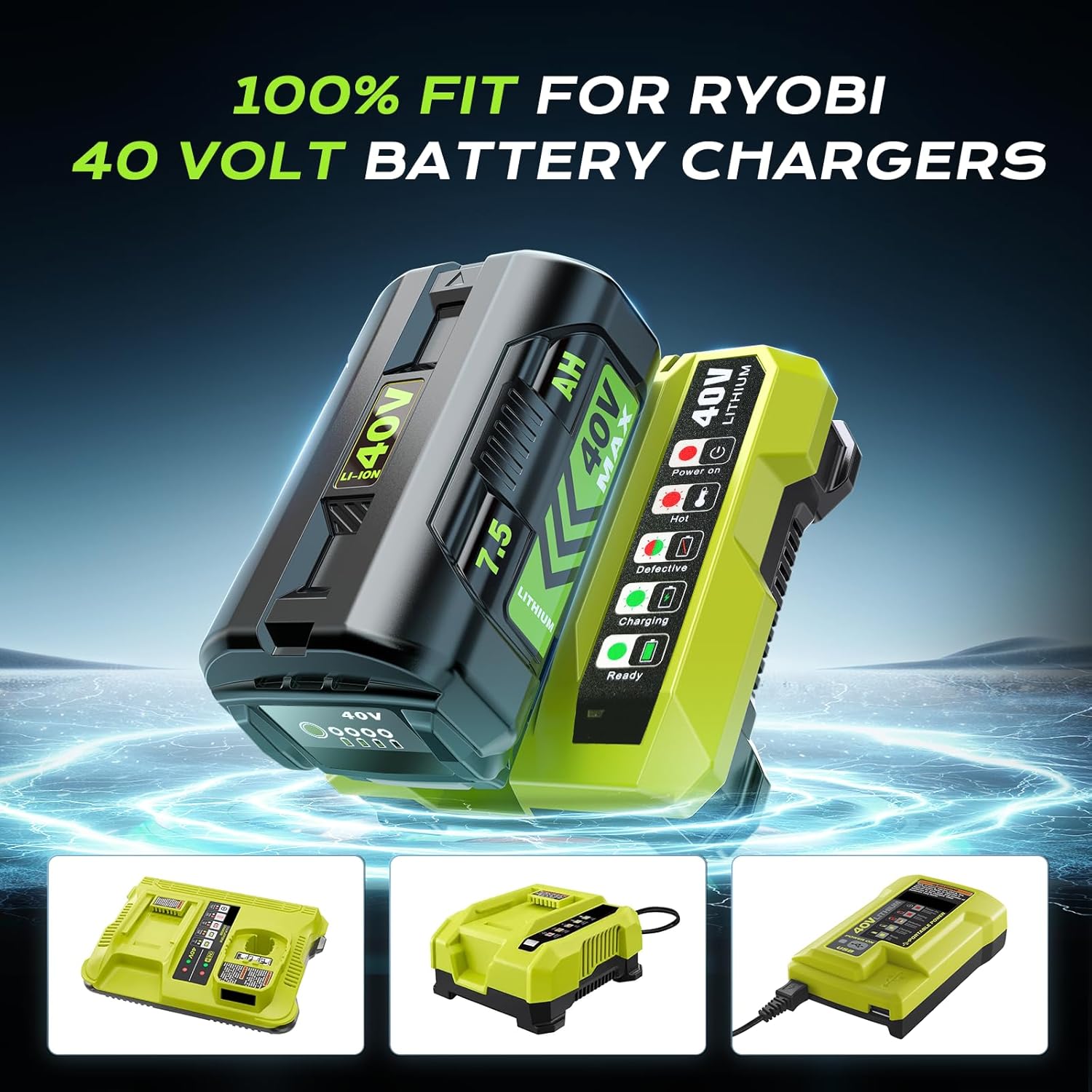 High Steady Output 7.5AH Battery Replacement for Ryobi 40V Battery Lithium Compatible with Ryobi 40 Volt OP4026A OP4015 OP4040 OP40201 OP40261 OP4060 Power Tool Capable of Handling the Cleaning Task - Image 3