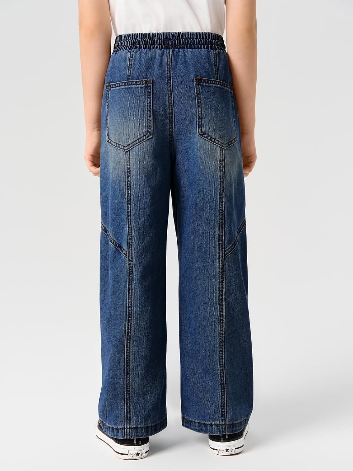 Haloumoning Boys Wide Leg Jeans Kids Casual Straight Baggy Denim Pants with Pockets 5-14 Years - Image 5