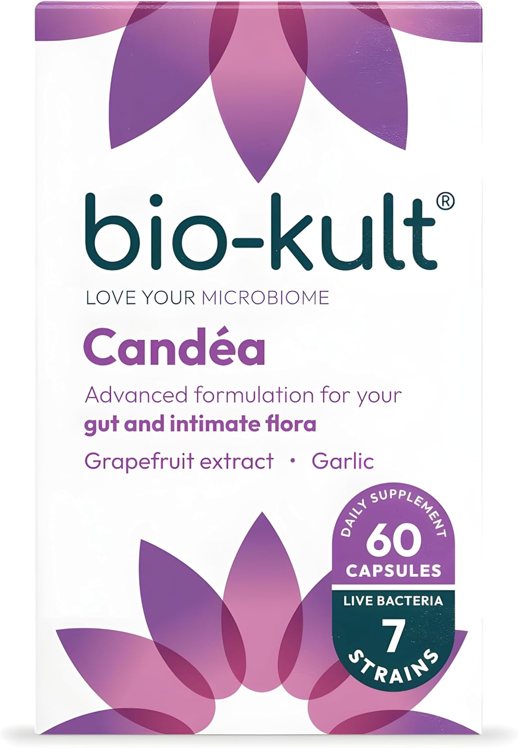 Bio-Kult Candéa | 7 Strains + Garlic & Grapefruit Extract | Intimate Flora & Yeast Balance | 60 Capsules