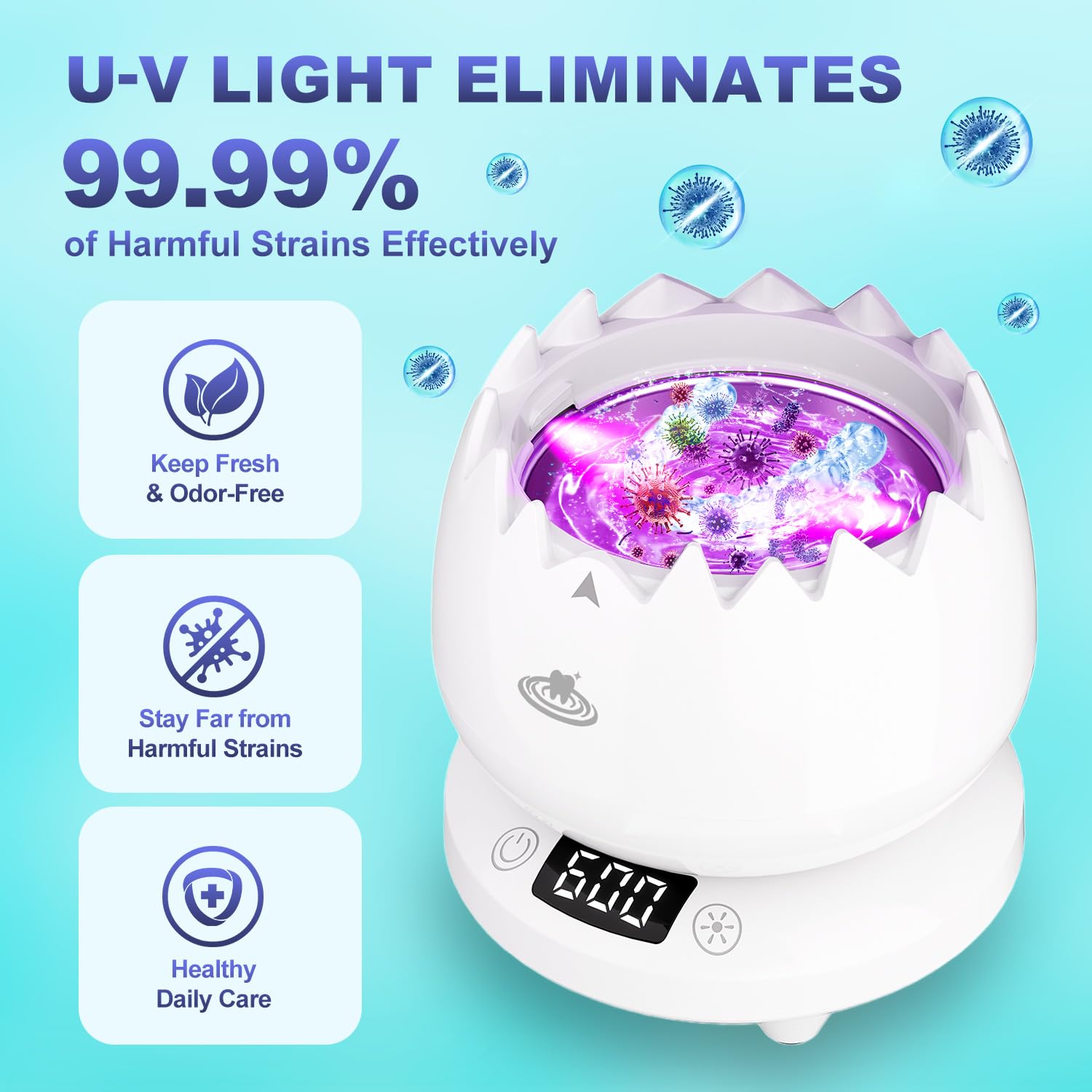 Limpiador ultrasónico 2025-45000 Hz, limpiador ultrasónico, 180 ml, para férula dental, dentaduras, retenedores, alineadores, prótesis, cabezal de cepillo de dientes, limpiador de joyas