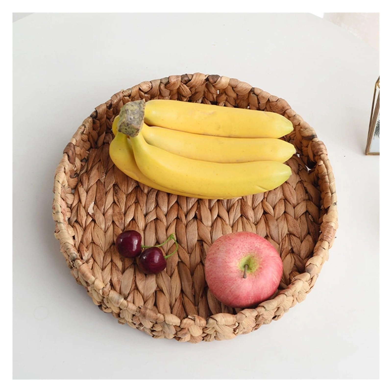 Cesto Portabiancheria Cestino intrecciato a mano for frutta, tè, snack, pane, cosmetici, scatola rotonda, vassoio in bambù intrecciato ad acqua(18CM Bamboo weavn)
