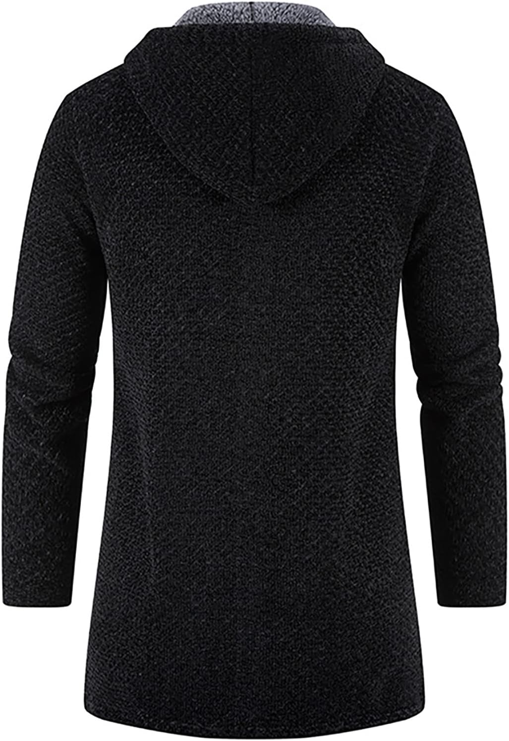 Ymosrh Men's Cardigan Sweater, Long Sleeve Zip Up Fleece Lined Casual Fall Winter Hooded Sweater Coat, L-4XL