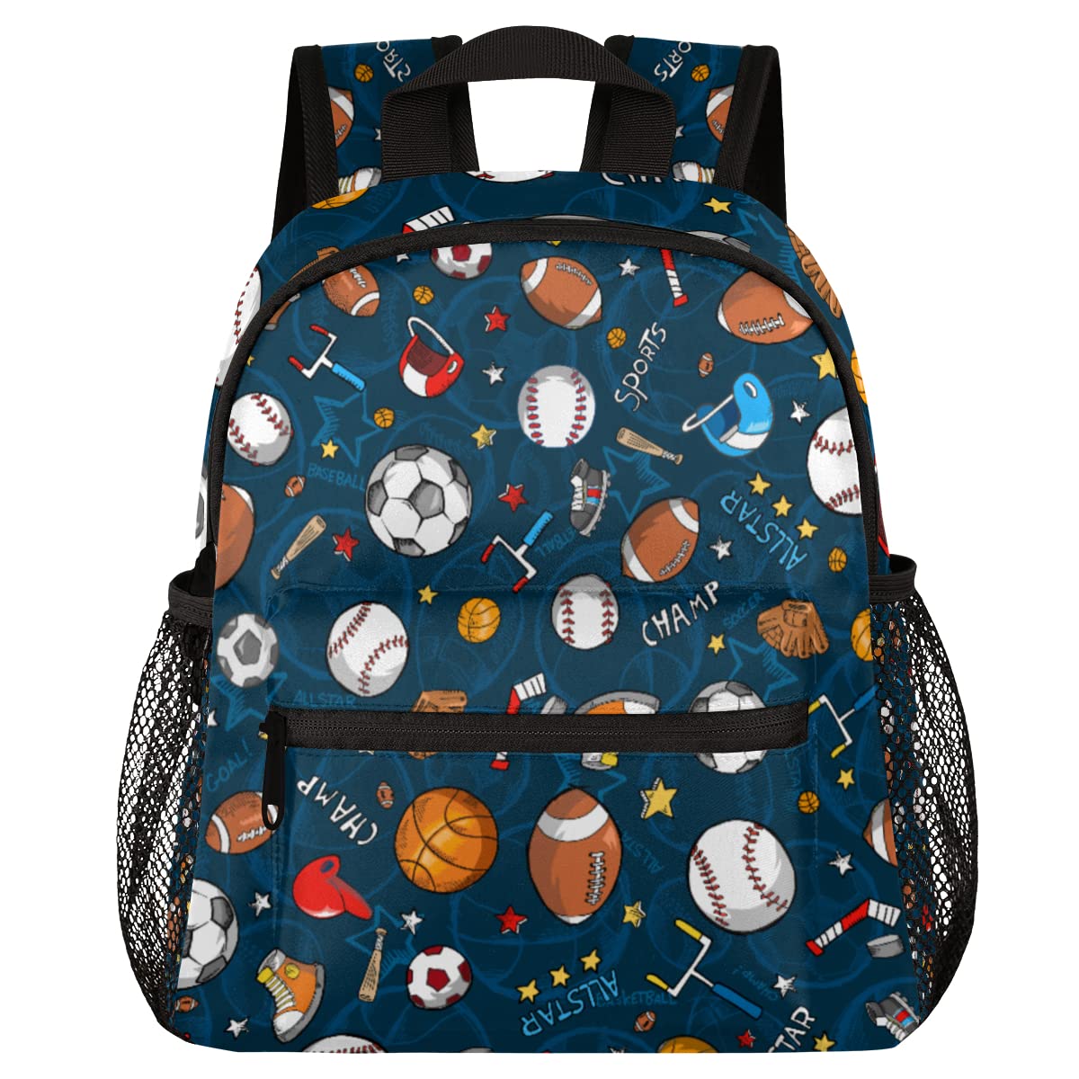 OSAM SPACE Sports Ball Backpack for Boy Basketball Football Small Backpack 12 Inche for Kids,Toddler Backpack with Chest Strap
