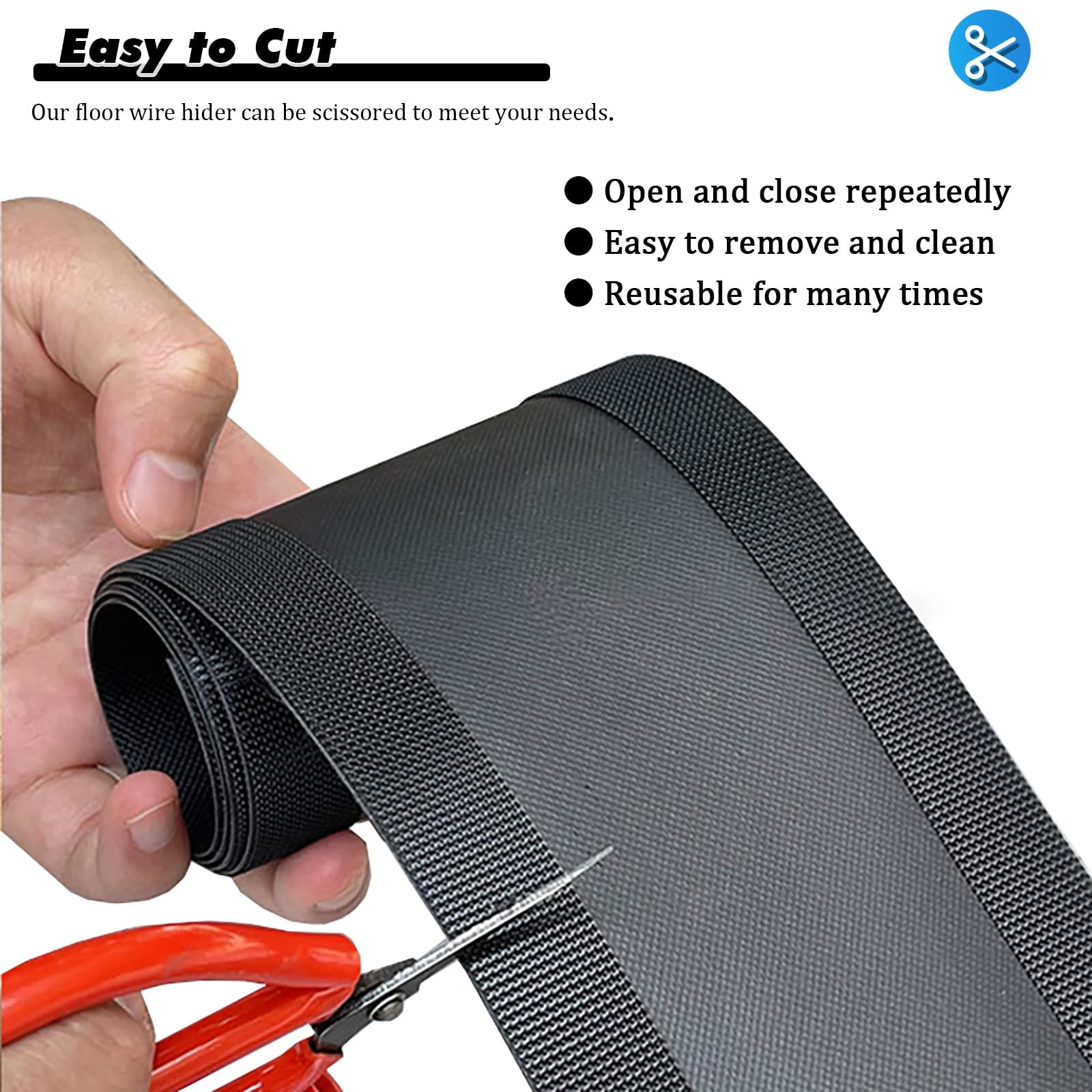 Cord Management Wire Cable Hider Cover Listwa Podłogowa Do Kabli Osłona Przewodu Uchwyt Kable Ochraniacz Zarządzanie Dywanikami, Samoprzylepne Przedłużacze Zasilające Korektor Do Wystaw, 1 M 2 3 4 5 6