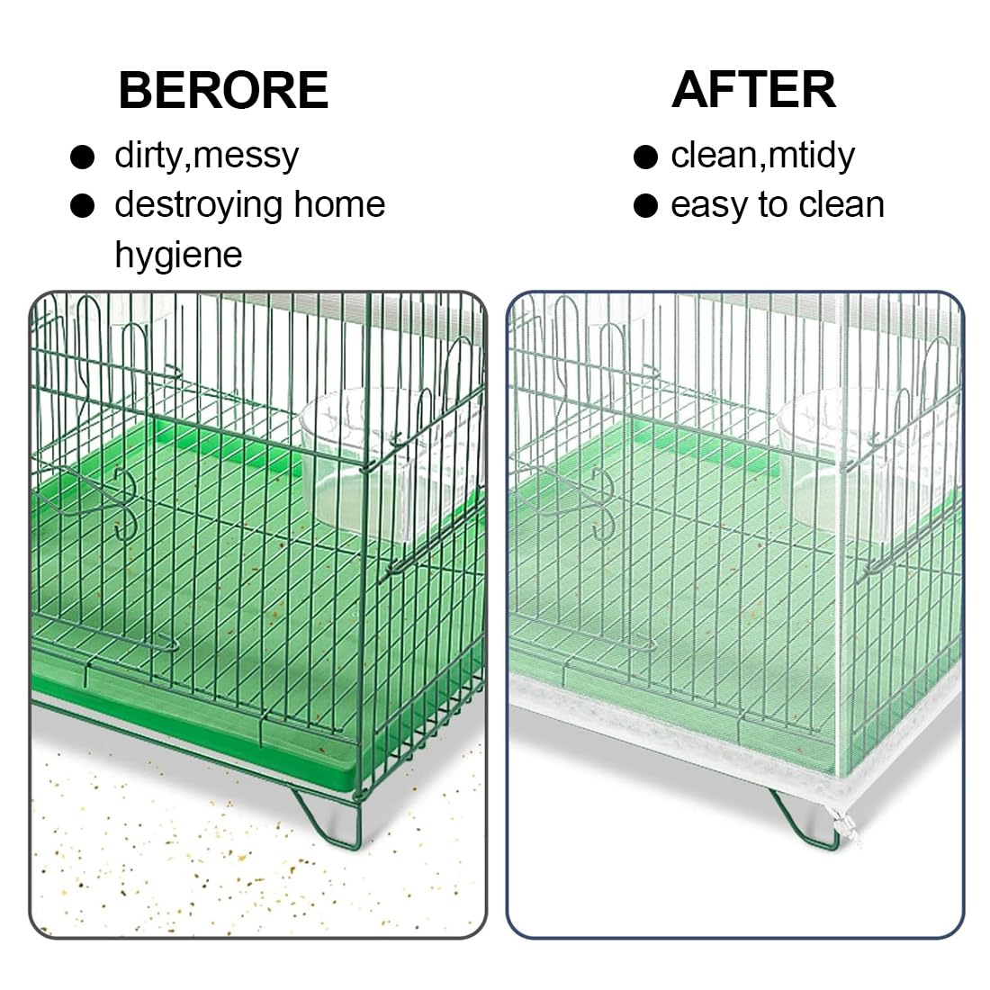 Copertura Per Gabbia Uccelli CRLLDPM - Rete Poliestere 30 Cm, Per Gabbie 135-180 Cm - Foto 2