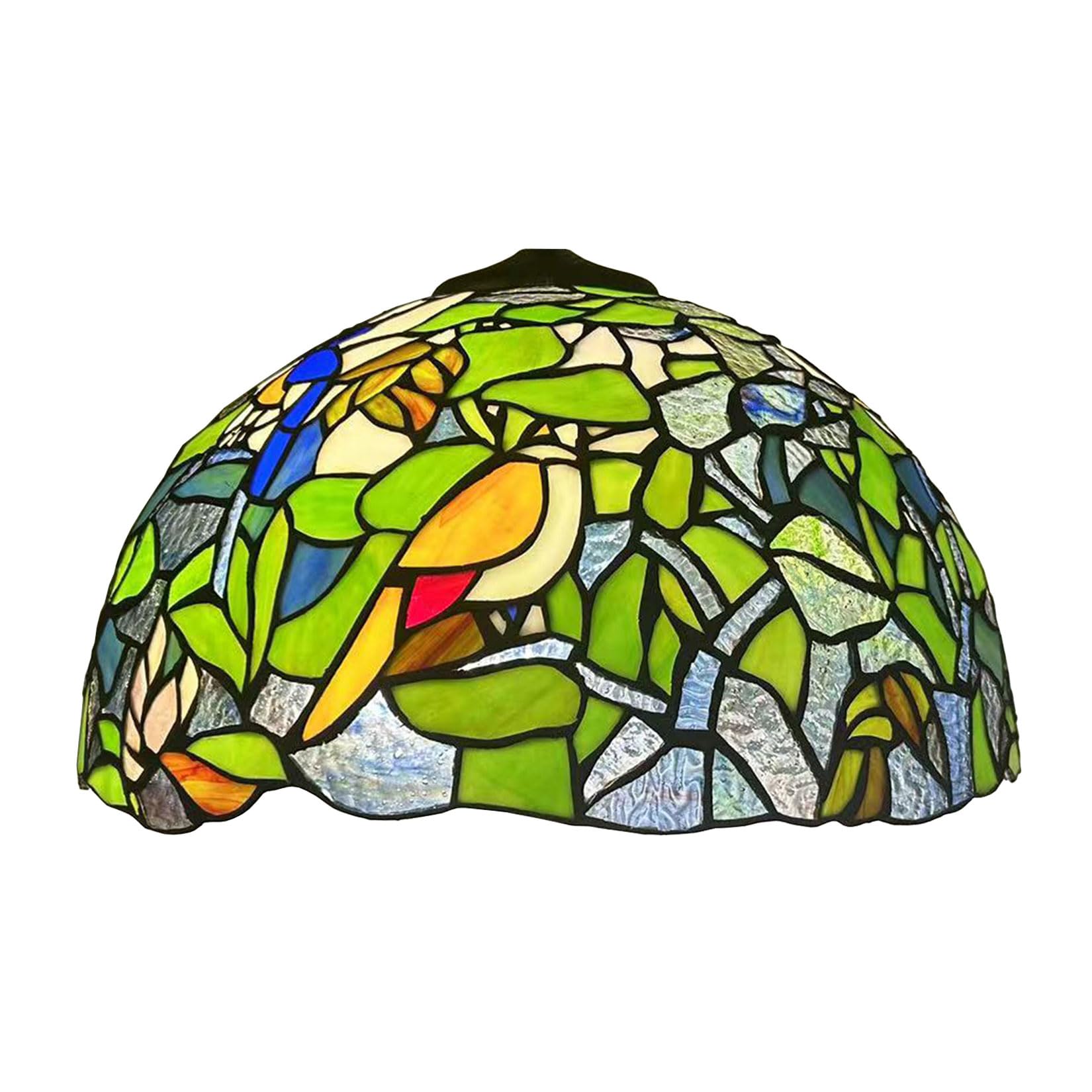 SaryEdge Tiffany Lamp Shade Replacement Only 16X9 Inch Victorian Stained Glass Lampshades, Vintage Green Parrot Light Cover for Table Lamp Floor Lamp Hanging Pendant lamp Ceiling Light，