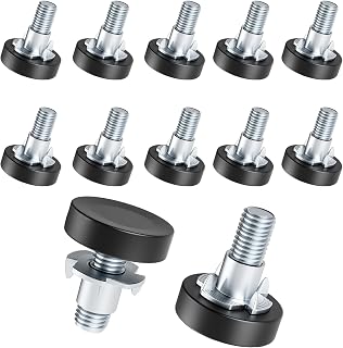 Celuisiva 1/4" Thread Adjustable Furniture Leveling Feet, 12PCS with T-Nuts - Stabilize Tables, Chairs on Uneven Floors