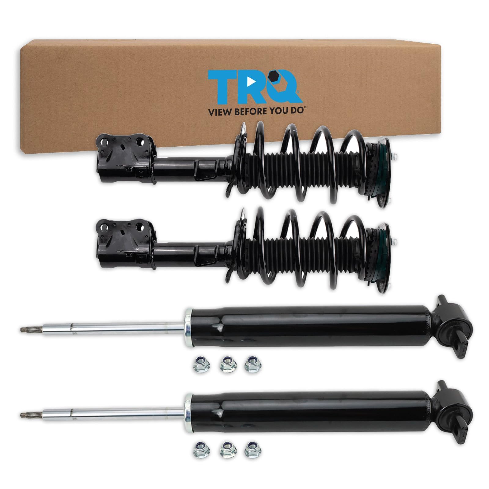TRQ Front and Rear Complete Strut Assembly & Shock Absorber Kit Complete Strut & Coil Spring Assembly Compatible with 2015-2023 Ford Edge