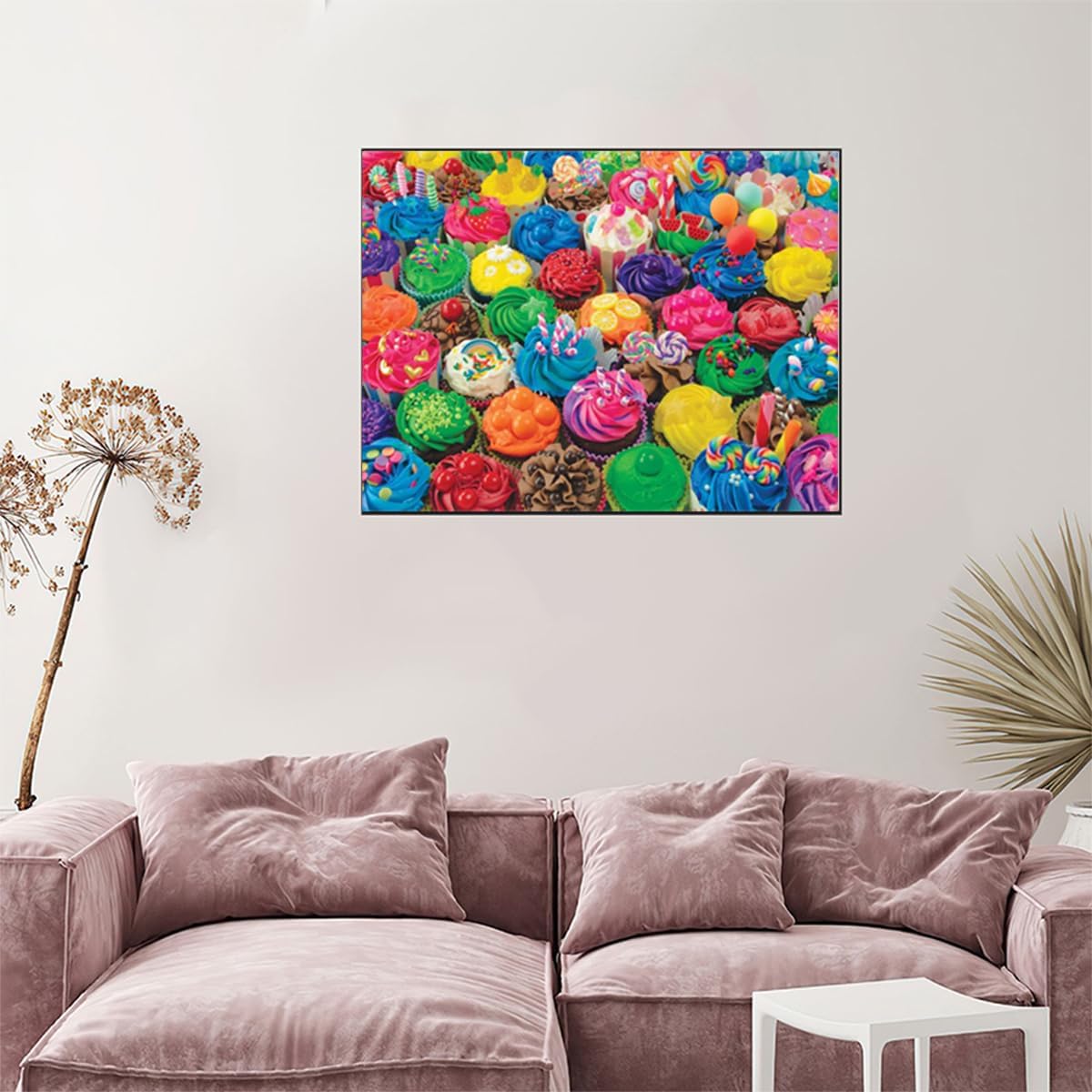 Christmas Gift Cupcake Party Diamond Painting Kit for Adults, Birthday Cake Full Round Drill Diamond Art Painting by Number Kits Gem Art Wall Home Decor for New Year's Day Valentine's Day 12x16 inch