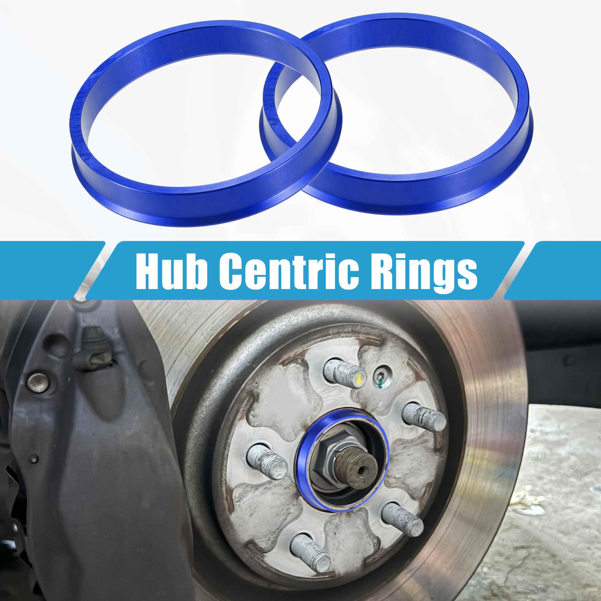 A ABSOPRO Juego de 4 Anillos Centradores de Buje de Coche OD 72.6mm A ID 67.1mm Anillos Centradores de Buje Espaciador de Centro de Rueda de Aleación de Aluminio Azul