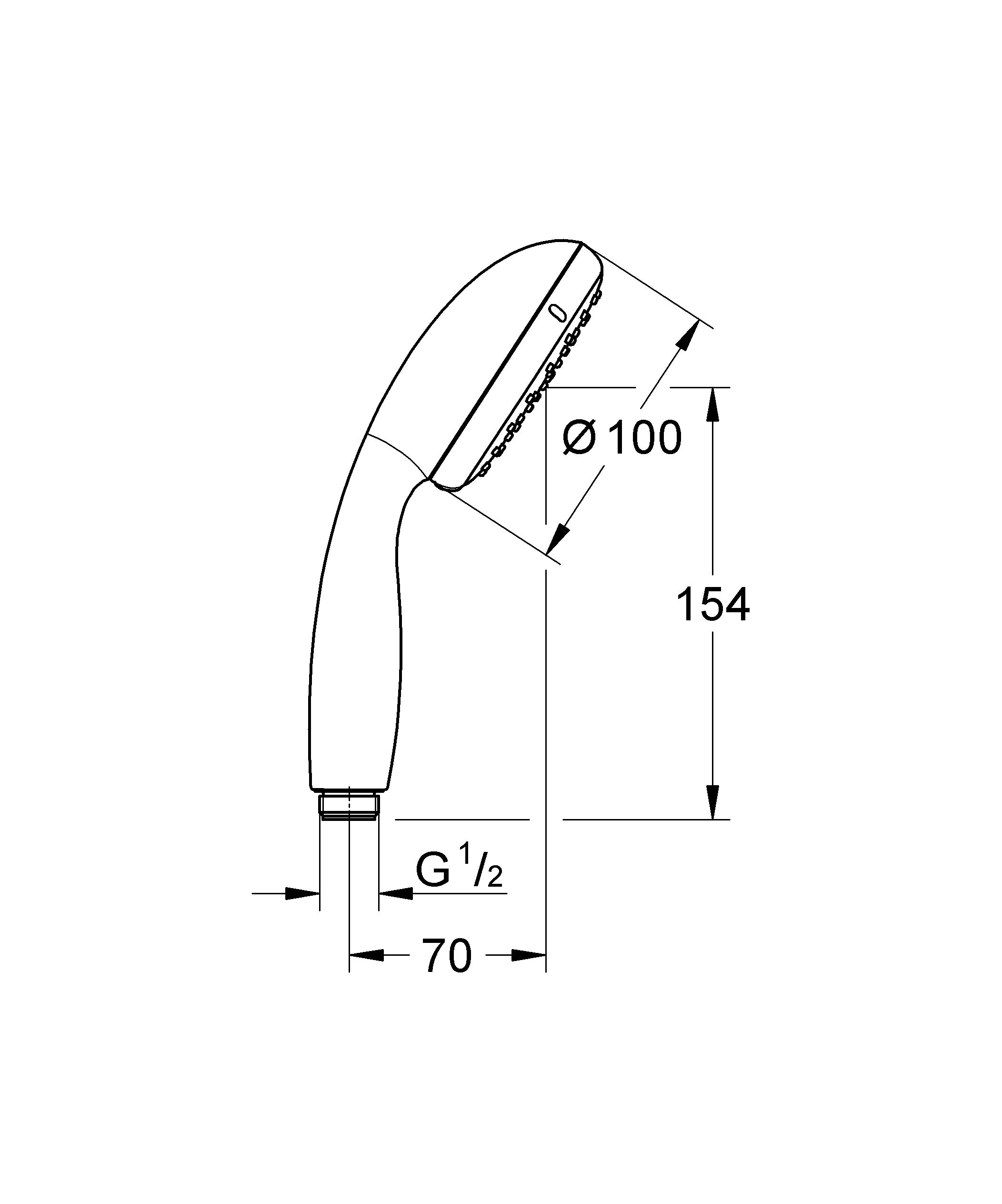 GROHE Rainshower SmartActive Handdouche 130mm 12l Min 3 Straalsoorten Antikalksysteem Doucheslang Ku 54768 7346u