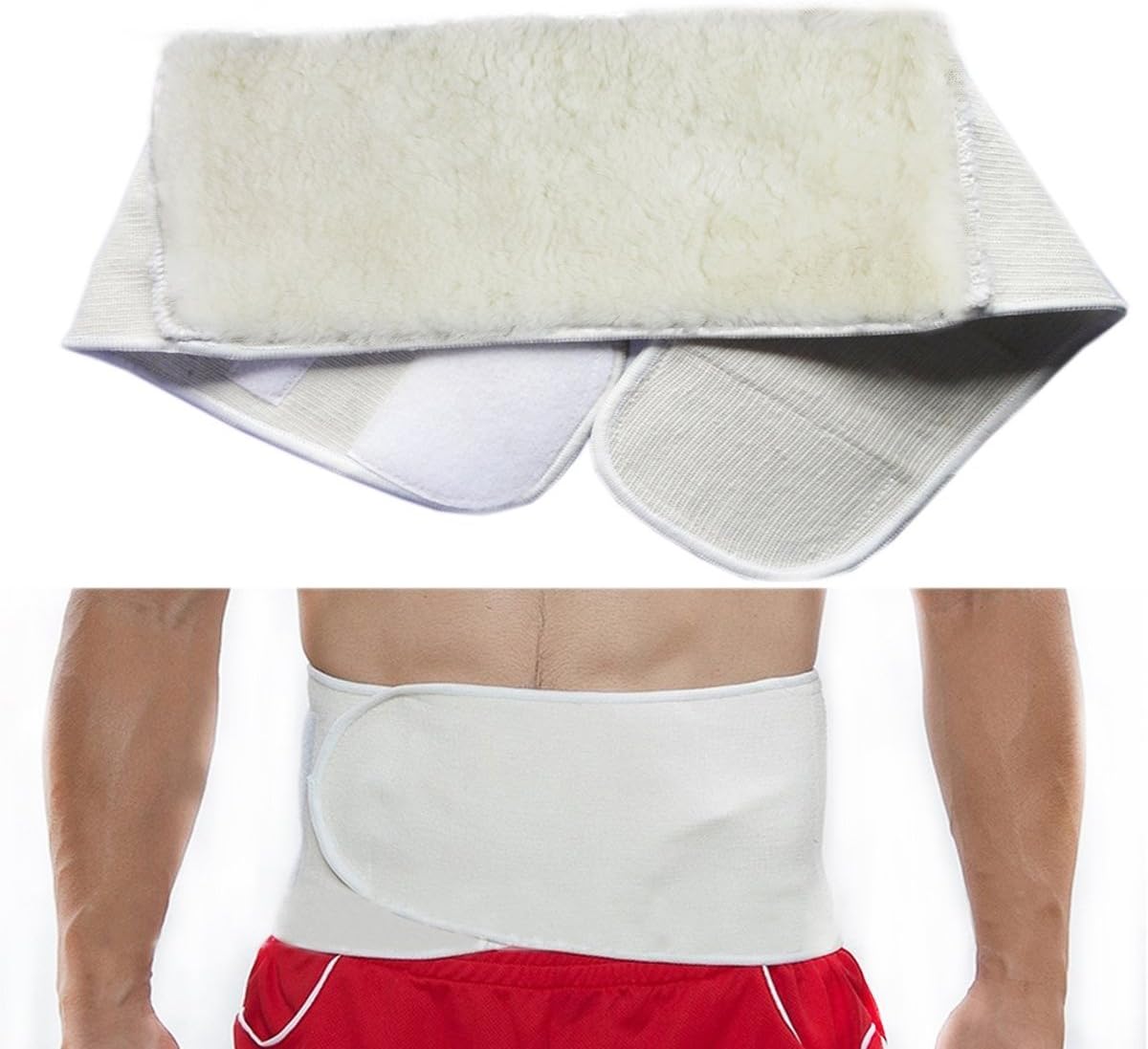 BXT Medical Grade Unisex Abdominal Support Binder Thermal Merino Wool Warming Kidney Belt Healing Pain Waist Brace Stomach Waist Back Wrap Support Binder