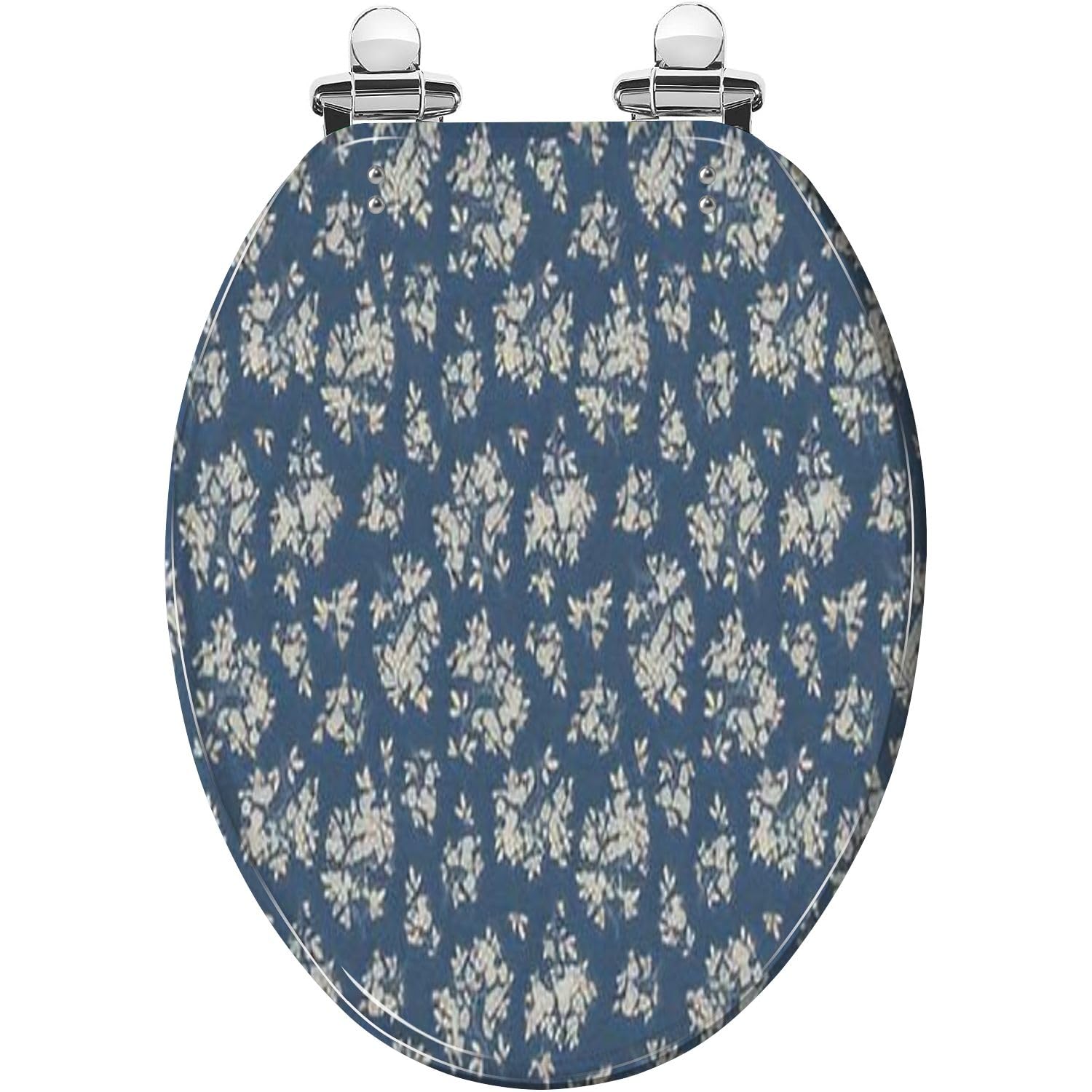 ＊handmade＊no.277 Elongated Toilet Seat Vintage floral pattern small abstract