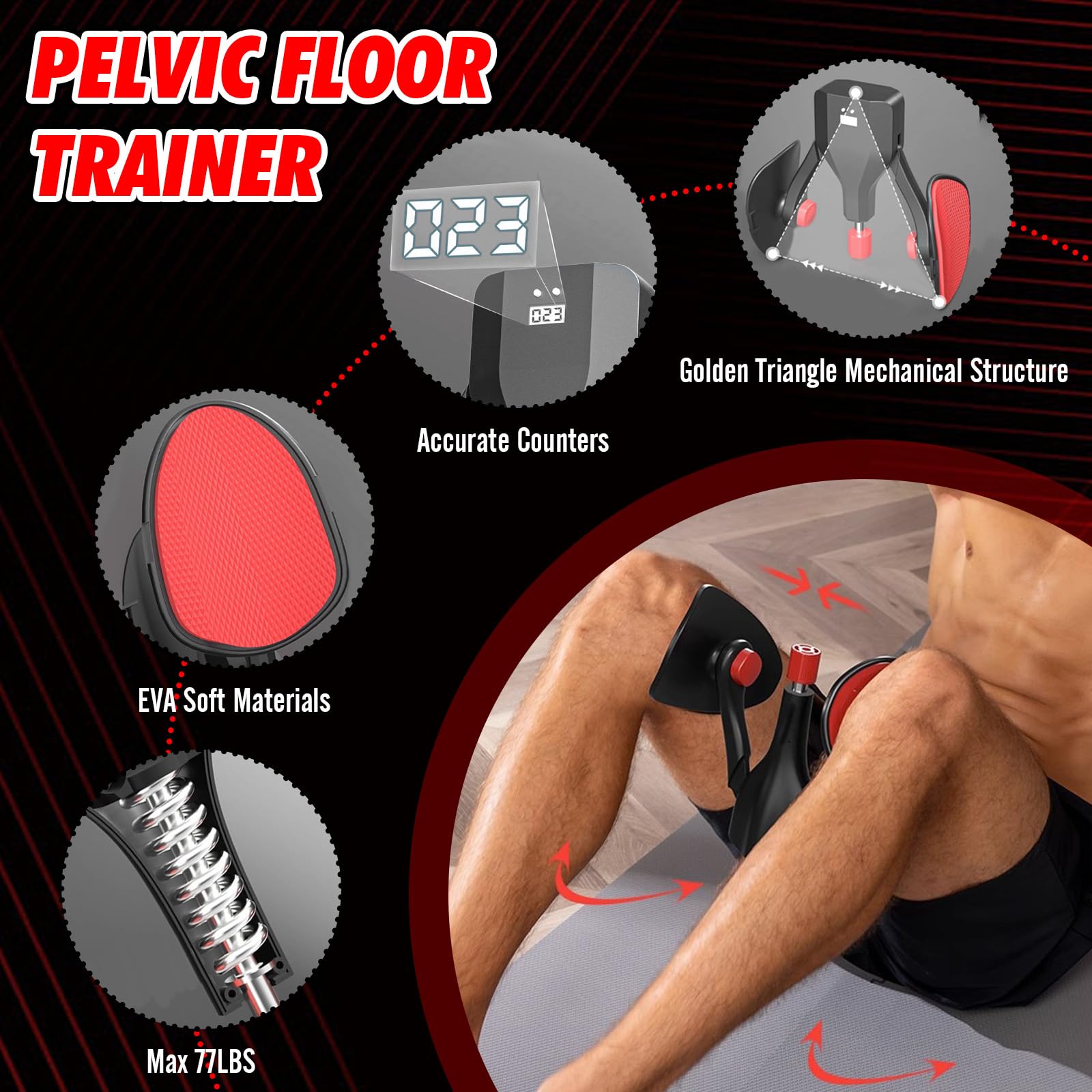 Senprity Thigh Master - Attrezzo per esercizi al pavimento pelvico con display digitale a LED, ideale per allenare i muscoli del pavimento pelvico, ideale per le madri dopo il parto, stile di