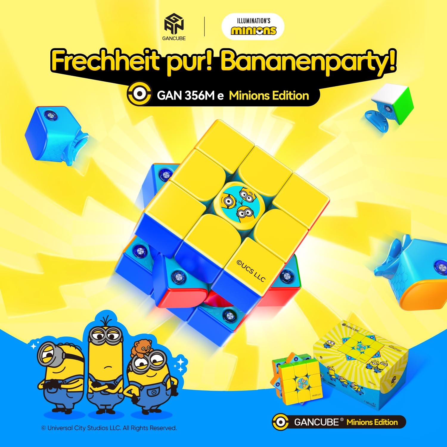 GAN 356 ME V2 Minions Zauberwürfel 3x3 & GAN Pyraminx Magnetisch Speed Cube