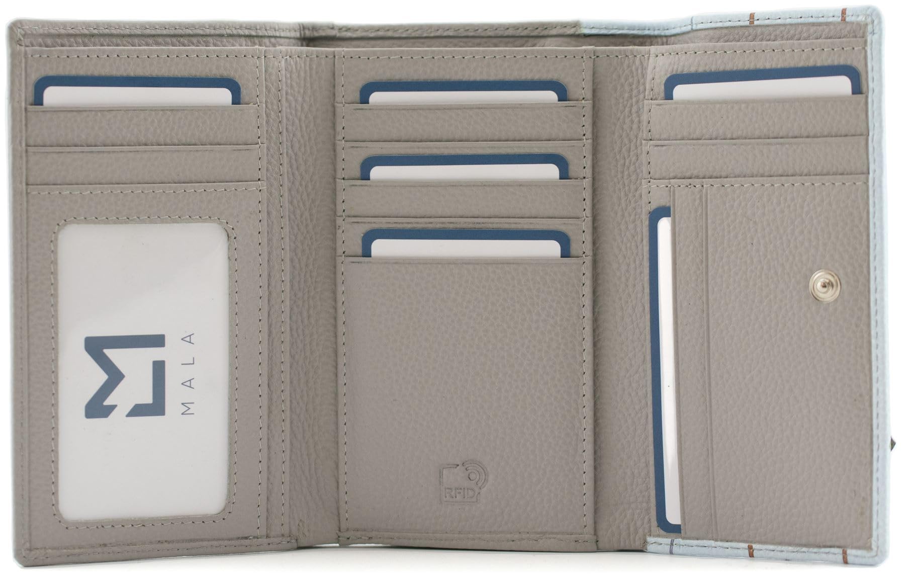Mala Leather Bake Me Happy Collection - Cartera de piel con bloqueo RFID 3656_19, gris, Talla única