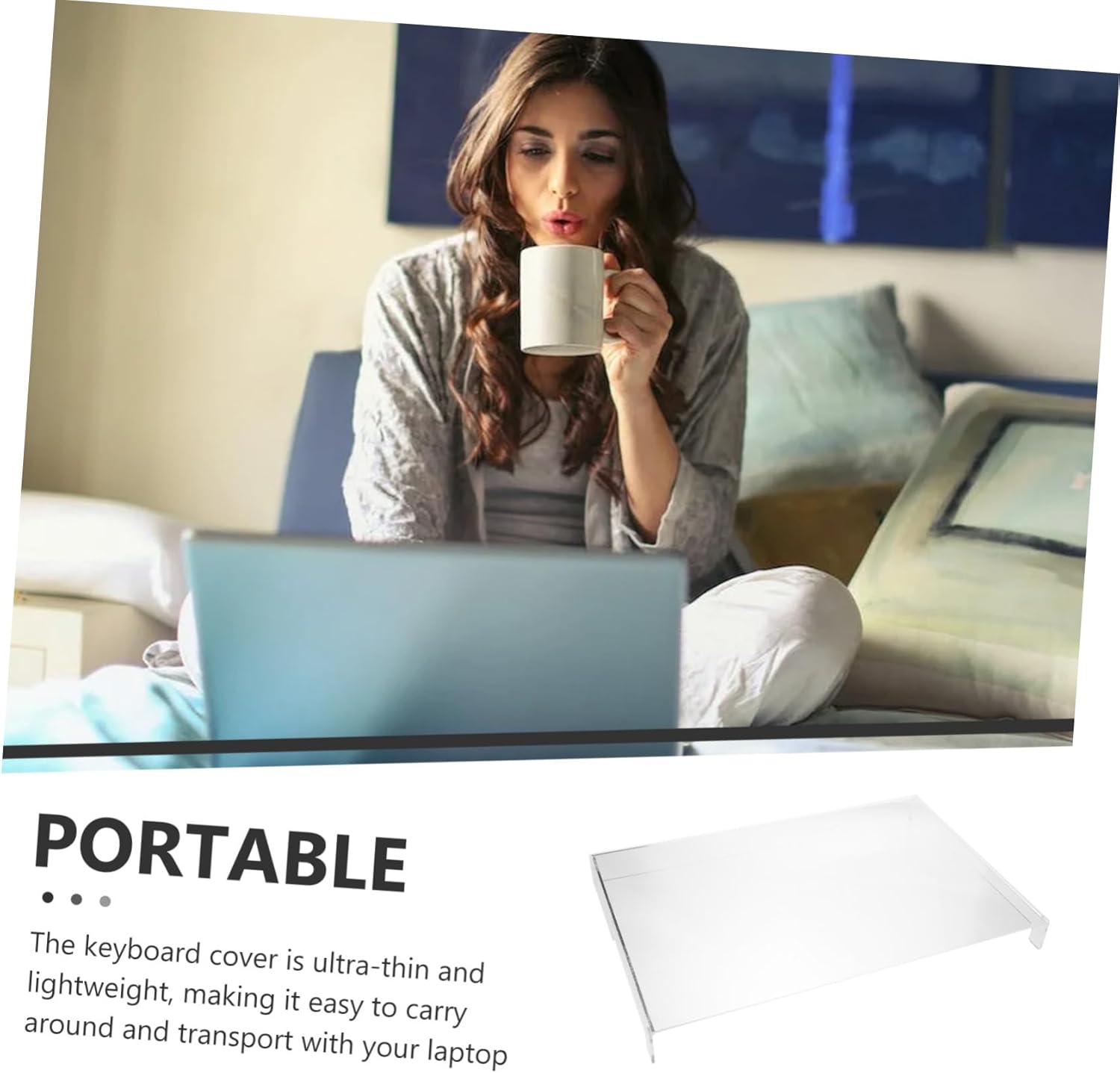 Laptop Keyboard Cover Clear Acrylic Protector Nonslip Keyboard Stand Dustproof Fit for Laptops