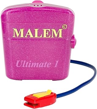 Malem Ultimate Bedwetting Alarm Pink for Boys and Girls - Loud Sound & Strong Vibration Wake Even Deep Sleepers - Enuresis Alarm