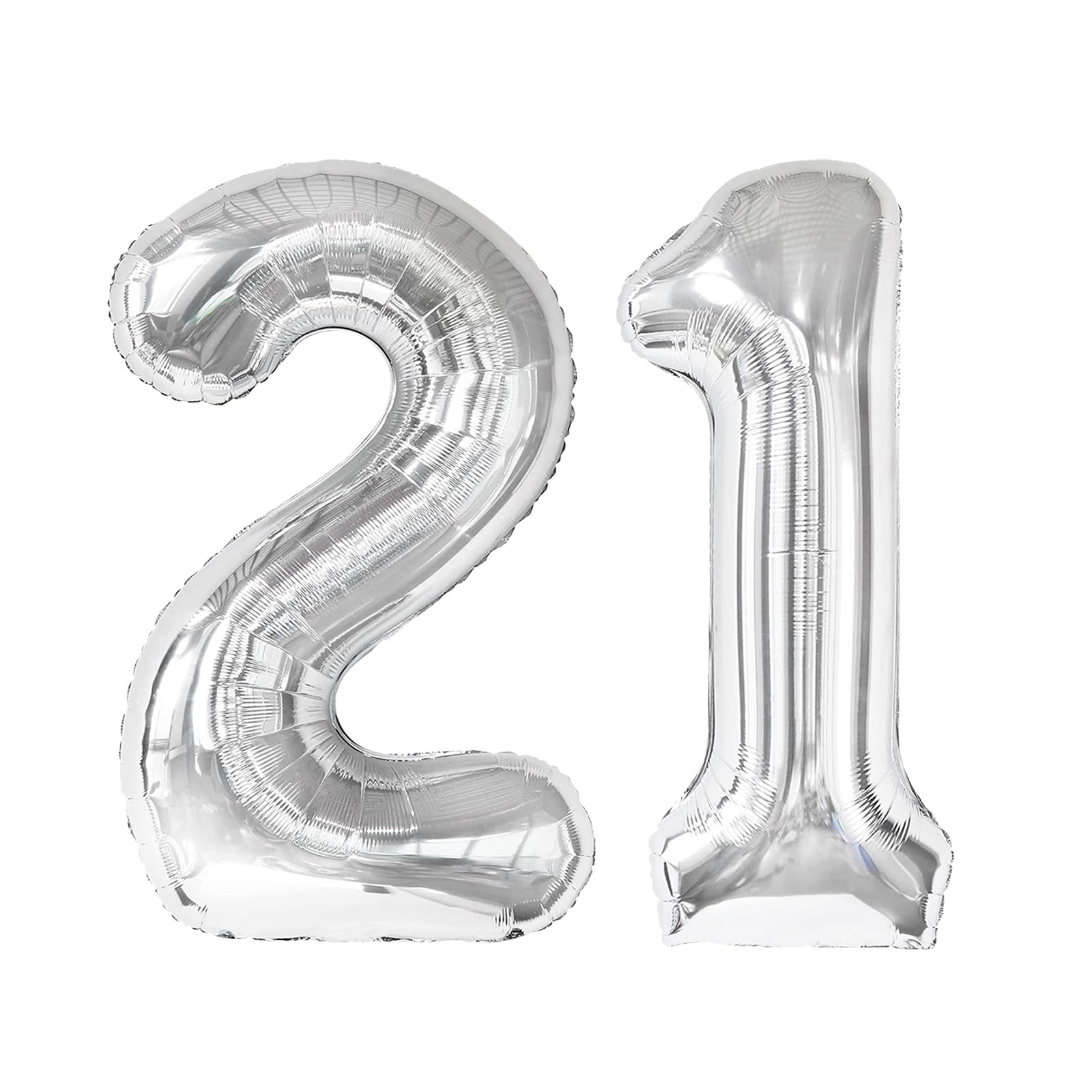 Sliver 21 Balloon - Number Balloon 40 Inch, 21st Sliver Decorations