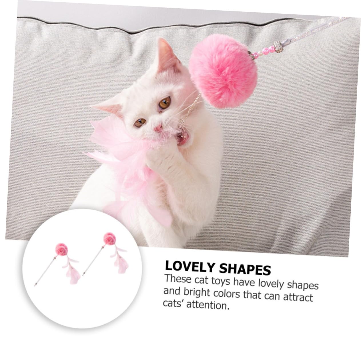 Supvox 6stücke Katzen-Spielzeug Mit Plüschbällen Interaktive Teaser-Sticks Für Katzen Geeignet Für Spiel Und Bewegung Handgefertigt Für Katzenliebhaber
