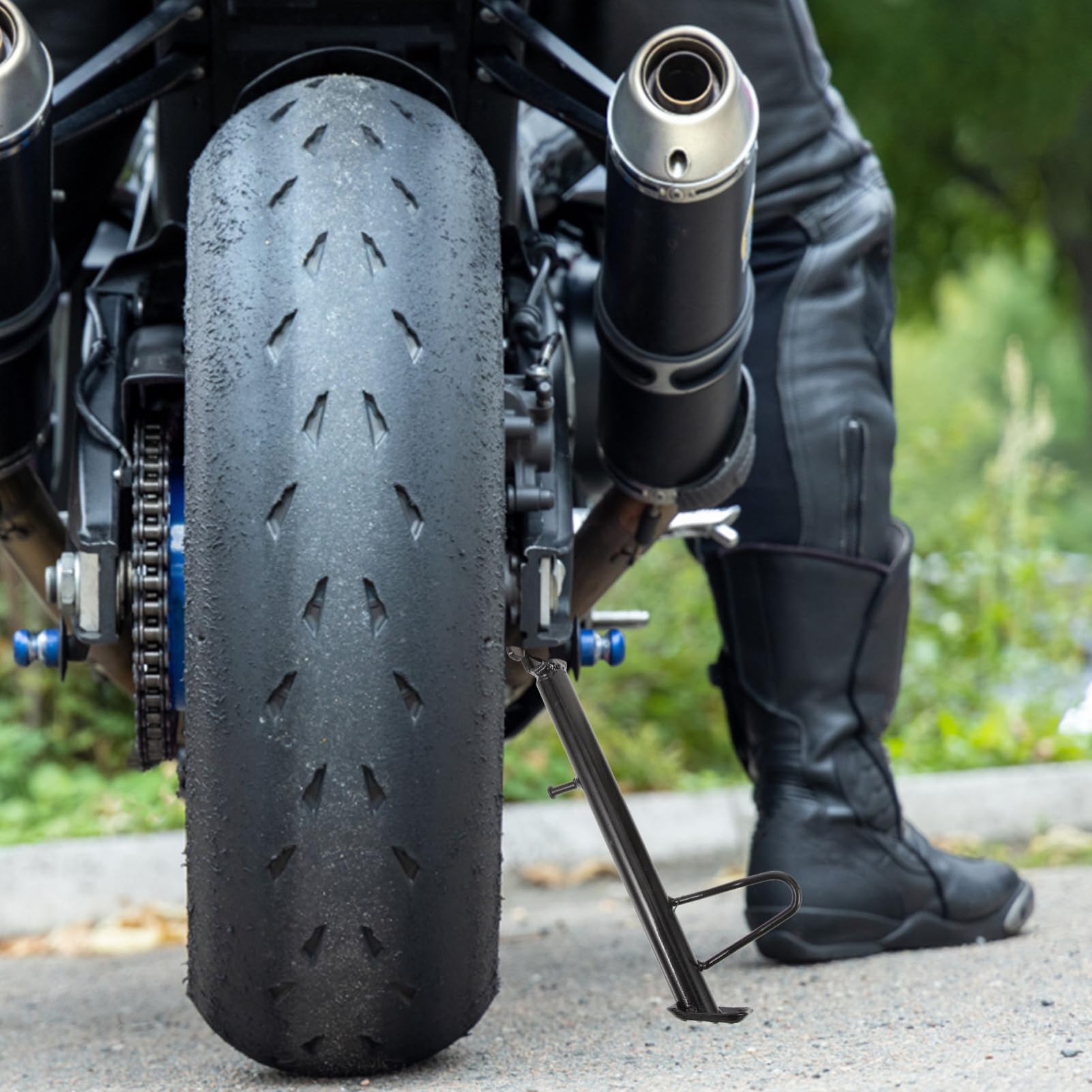 ibasenice Béquille Latérale de Moto Résistance à l'usure en Métal Stabilité Renforcée Remplacement pour Moto et Trottinette Électrique Usage Quotidien