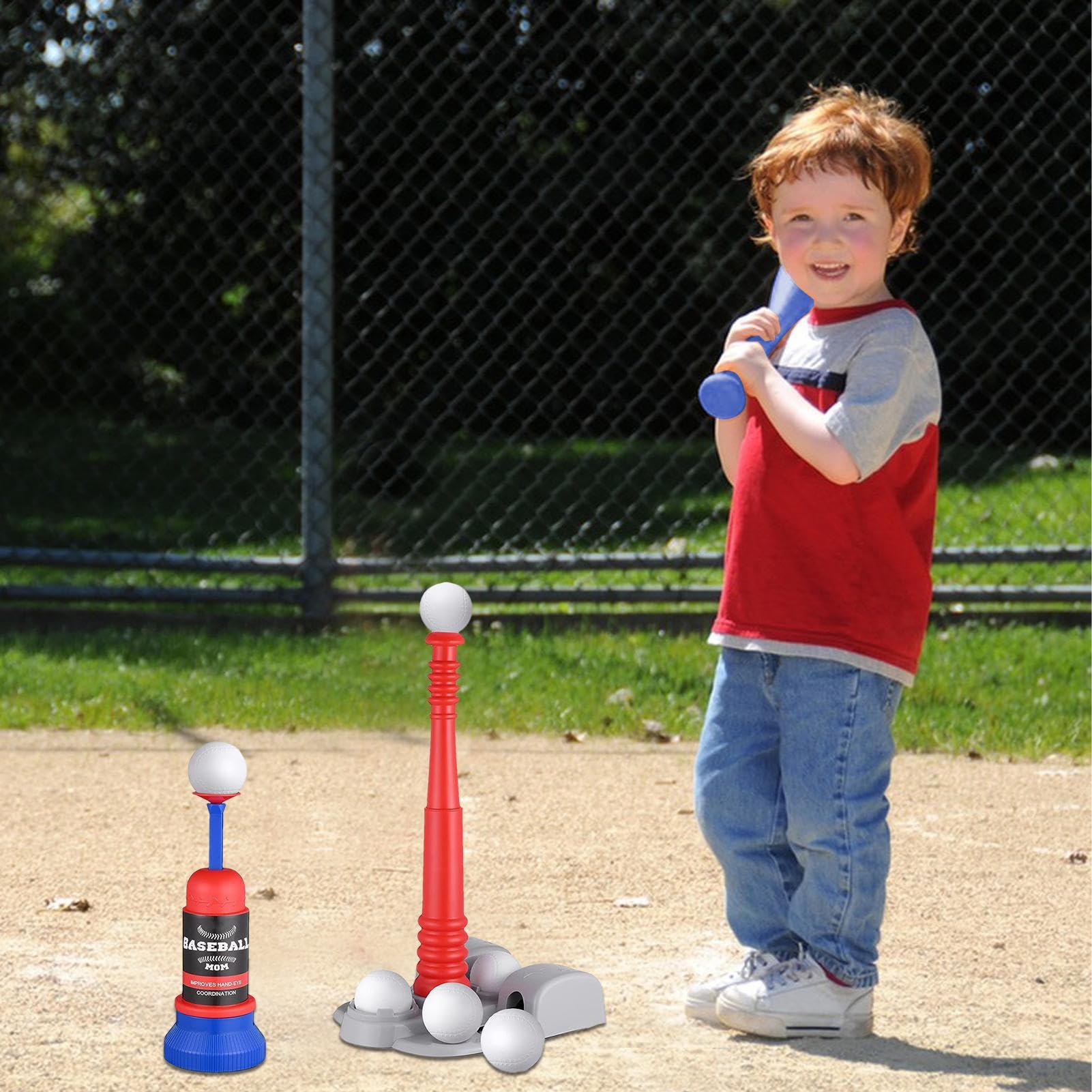 T Ball Set - Outdoor Teeball Game Set Baseball Batting Toy | Entraînement Sportif Réglable Seet Pour Les | Équipement D'entraînement En Tball Léger Pour L'apprentissage Et La Coordination Du B