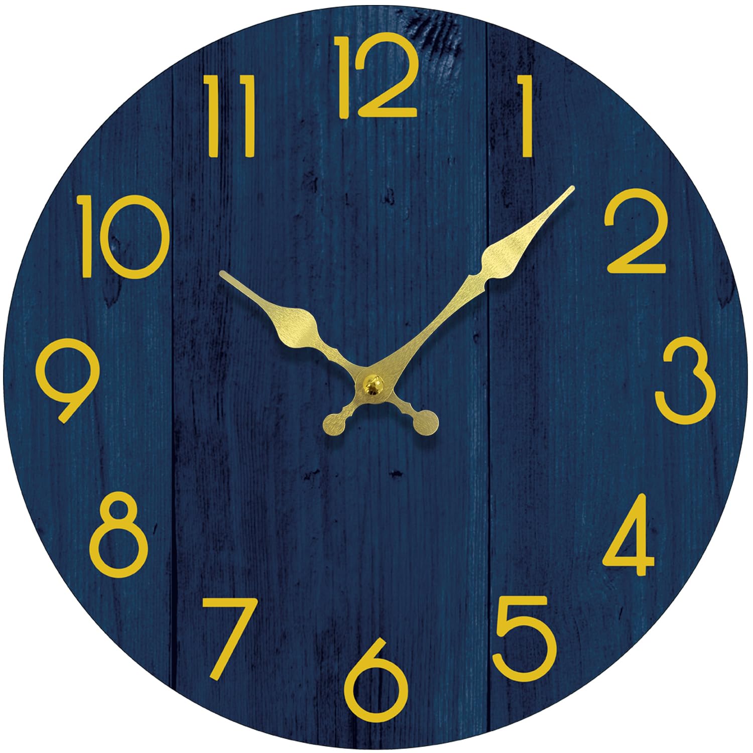 Mabpedo Wall Clock, Modern Wall Clocks Battery Operated, Silent Non Ticking Decorative Clock for Living Room, Office, Home, School 8 INCH (Navy Blue)