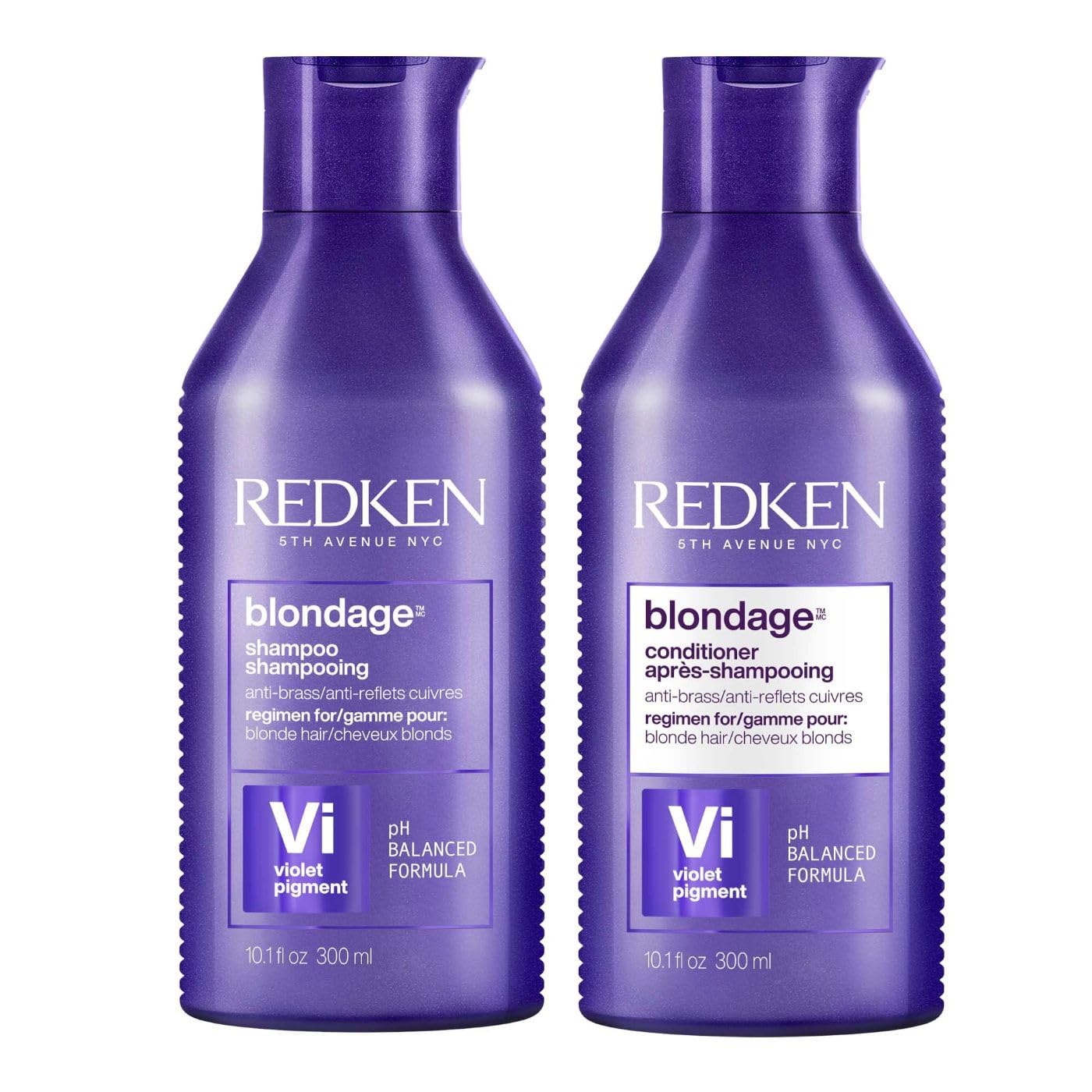 REDKENBlondage Purple Shampoo and Conditioner Set For Blonde & Highlighted Hair - Neutralizes Brass & Moisturizes Hair With Pure Violet Pigments, Color Depositing, 10.1 Fl Oz (Pack of 2)Cradle to Cradle CertifiedCradle to Cradle CertifiedCradle to Cradle Certified