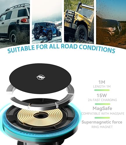 Miniatura 4 de KUCOK CRV - Soporte magnético inalámbrico para cargador de automóvil, ajuste exclusivo para Honda CR-V 2023-2024, apto para MagSafe iPhone