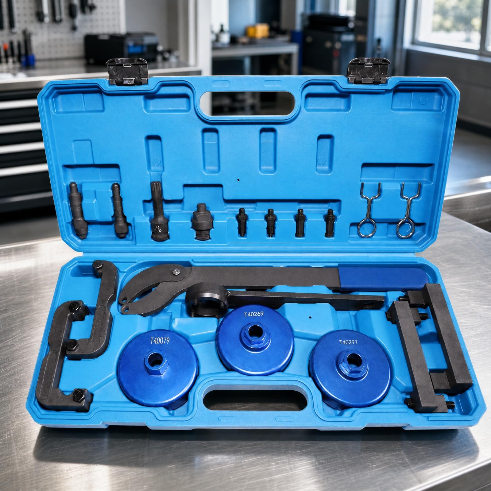 Kit di Attrezzi con Custodia Rigida Robusto in Acciaio Al Carbonio per Manutenzione e Riparazione Motori, Stile A