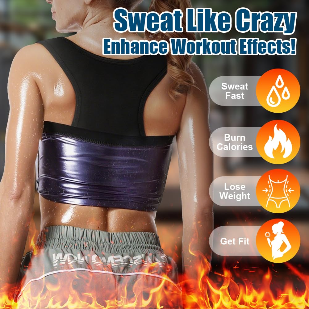 DiULi Canotta Dimagrante Donna, Maglietta Sauna Compressione Fitness Manica Corta T Shirt Palestra Body Shaper