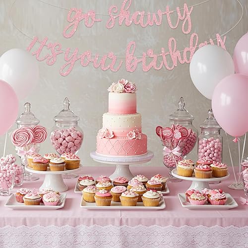 Miniatura 95 de BEISHIDA Cartel Purple Go Shawty It's Your Birthday - No DIY - Cartel de feliz cumpleaños con purpurina con temática de hip hop, pre-encordado