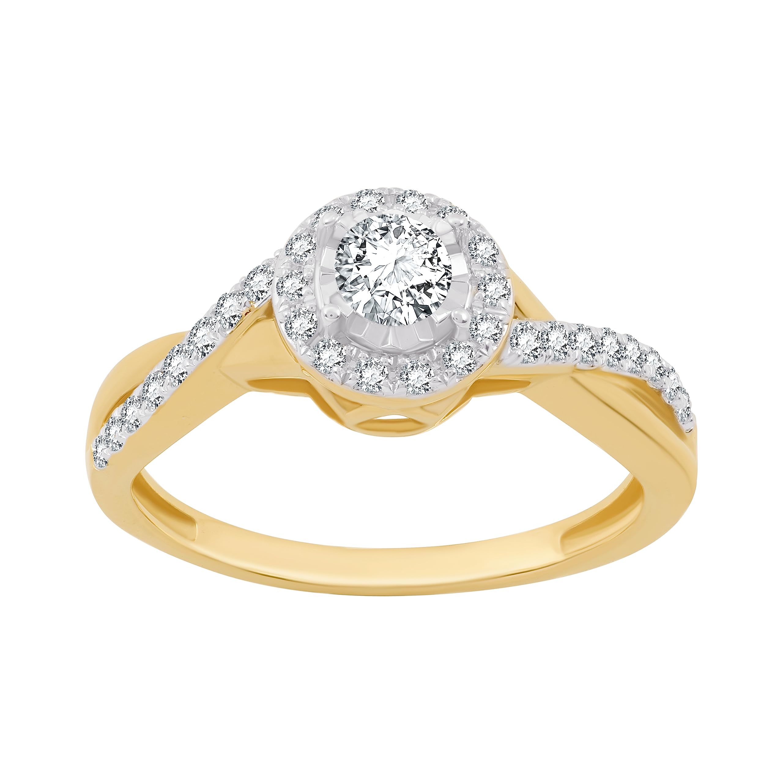 GILDED 1 ct. T.W. Lab Grown Diamond (SI1-SI2 Clarity, F-G Color) and Sterling Silver Pear Shape Engagement Ring