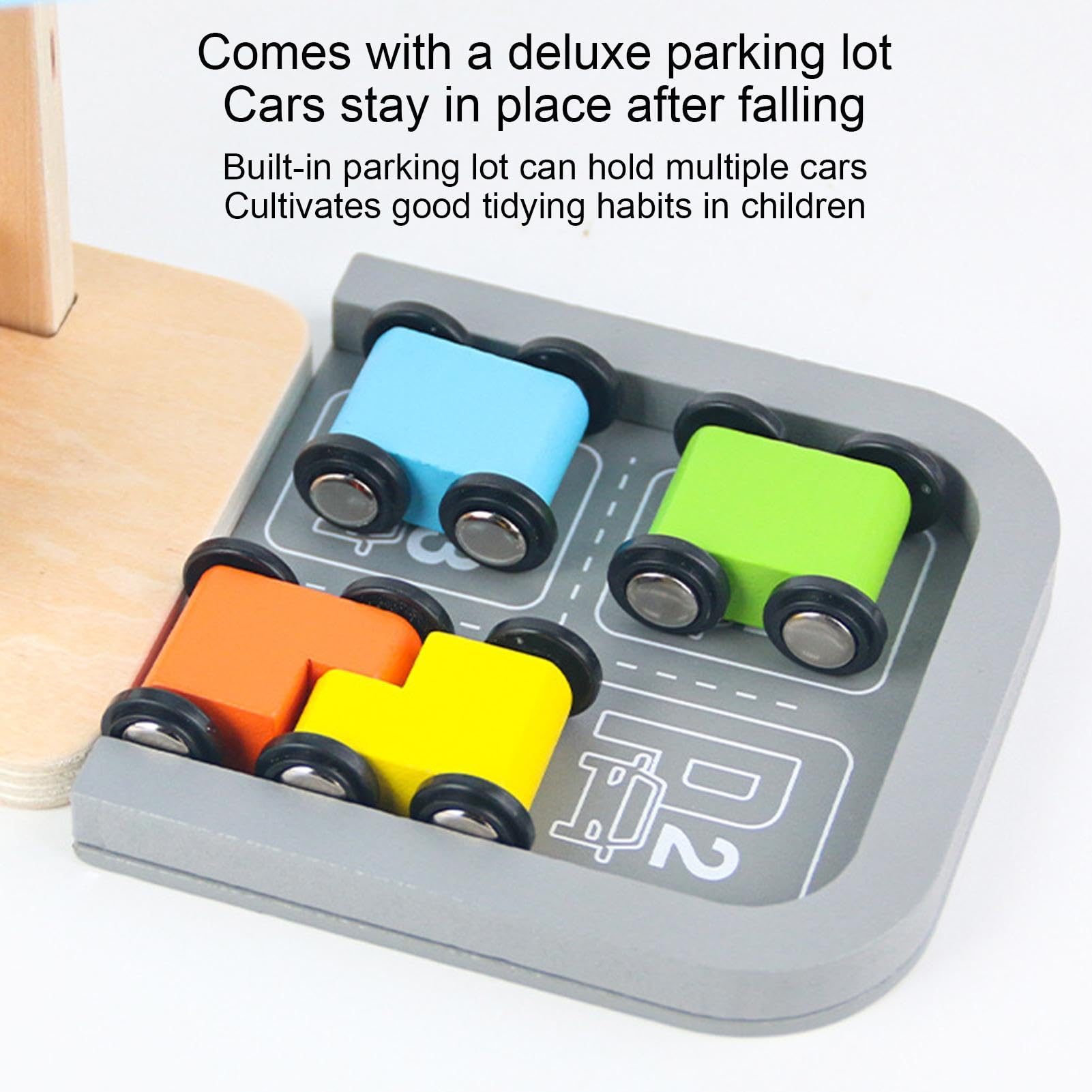 Spielzeug-Autorennbahn mit Parkhaus Holz Lernspiele | Auto Rampen Rennbahn Set für und Mädchen drinnen und draußen Zuhause in der Schule im Klassenzimmer im Spielzimmer im Hof