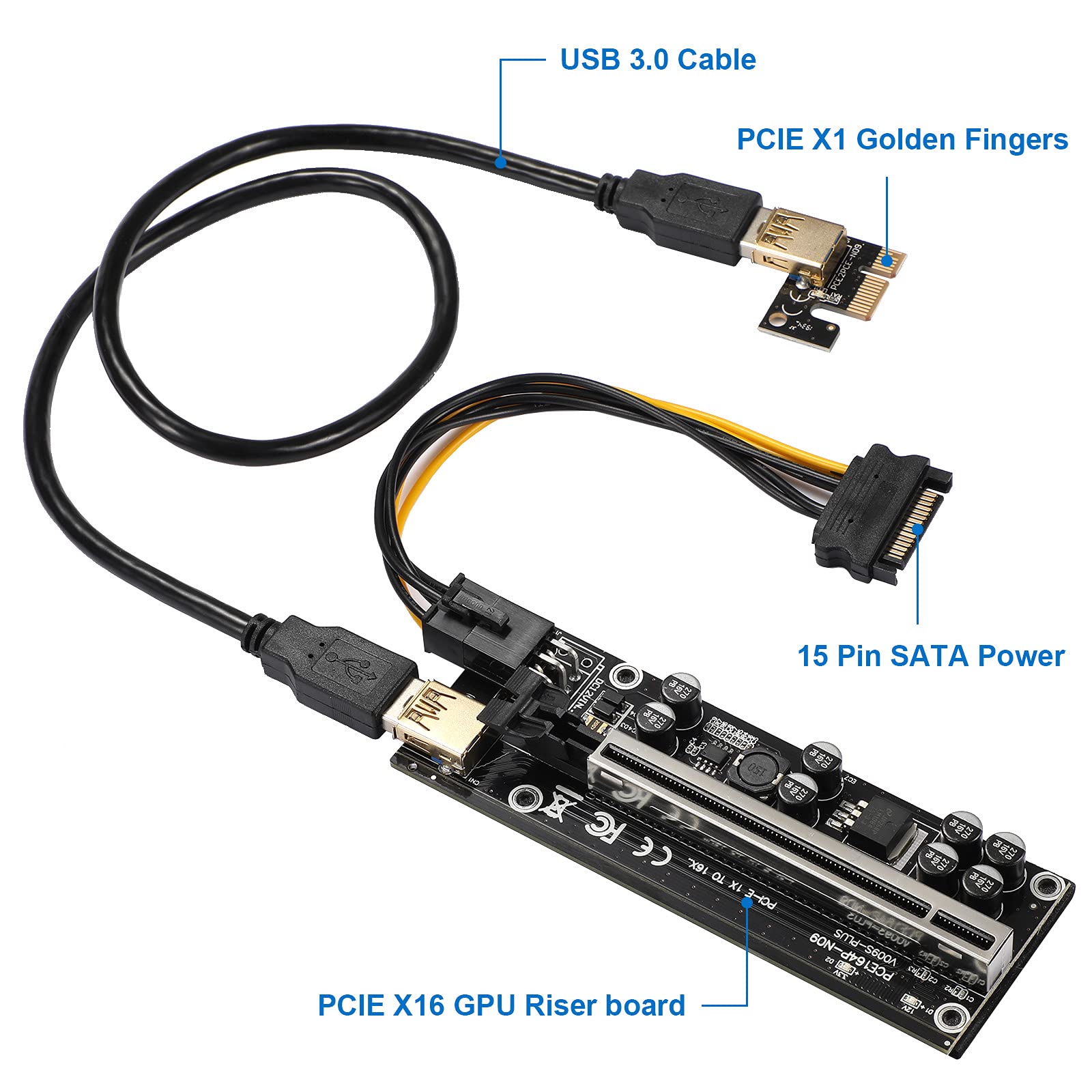 Amazon.com: JKTINK PCI-E 1X to 16X V009S-PLUS Riser Card & 6PIN