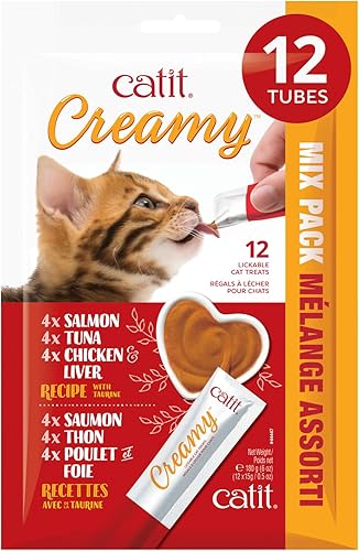 Catit Creamy - Paquetes personalizados de golosinas para gato que puede lamer