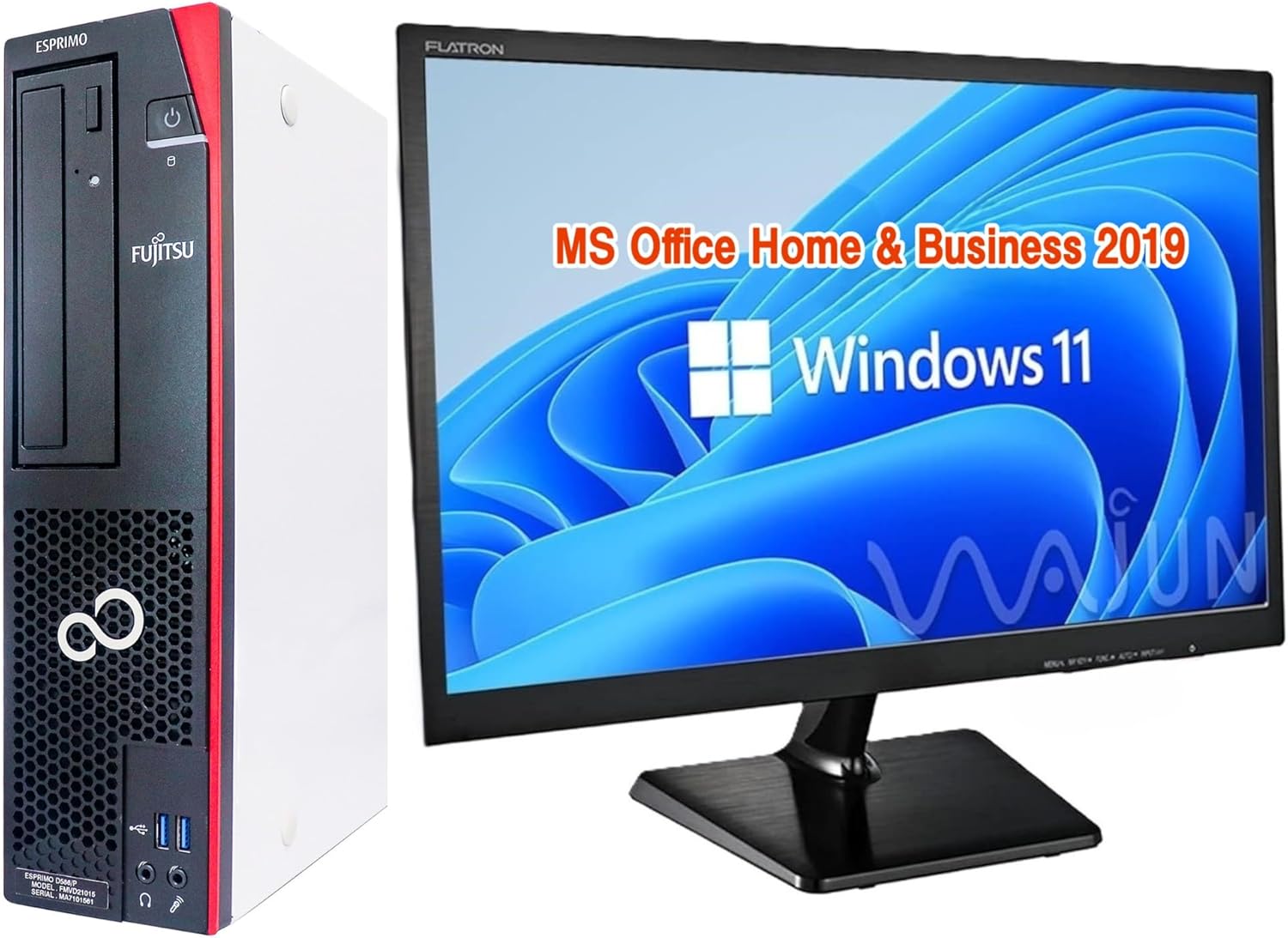 【整備済み品】富士通 デスクトップPC D588/22型液晶セット/第8世代 i5-8400/Win11 Pro/MS Office