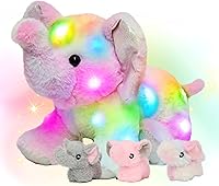 Vista 12 de Hopearl Unicornio de peluche musical LED con juego de luces, canta y da calma, unicornio mamá con 3 unicornios bebés en su barriga, canciones