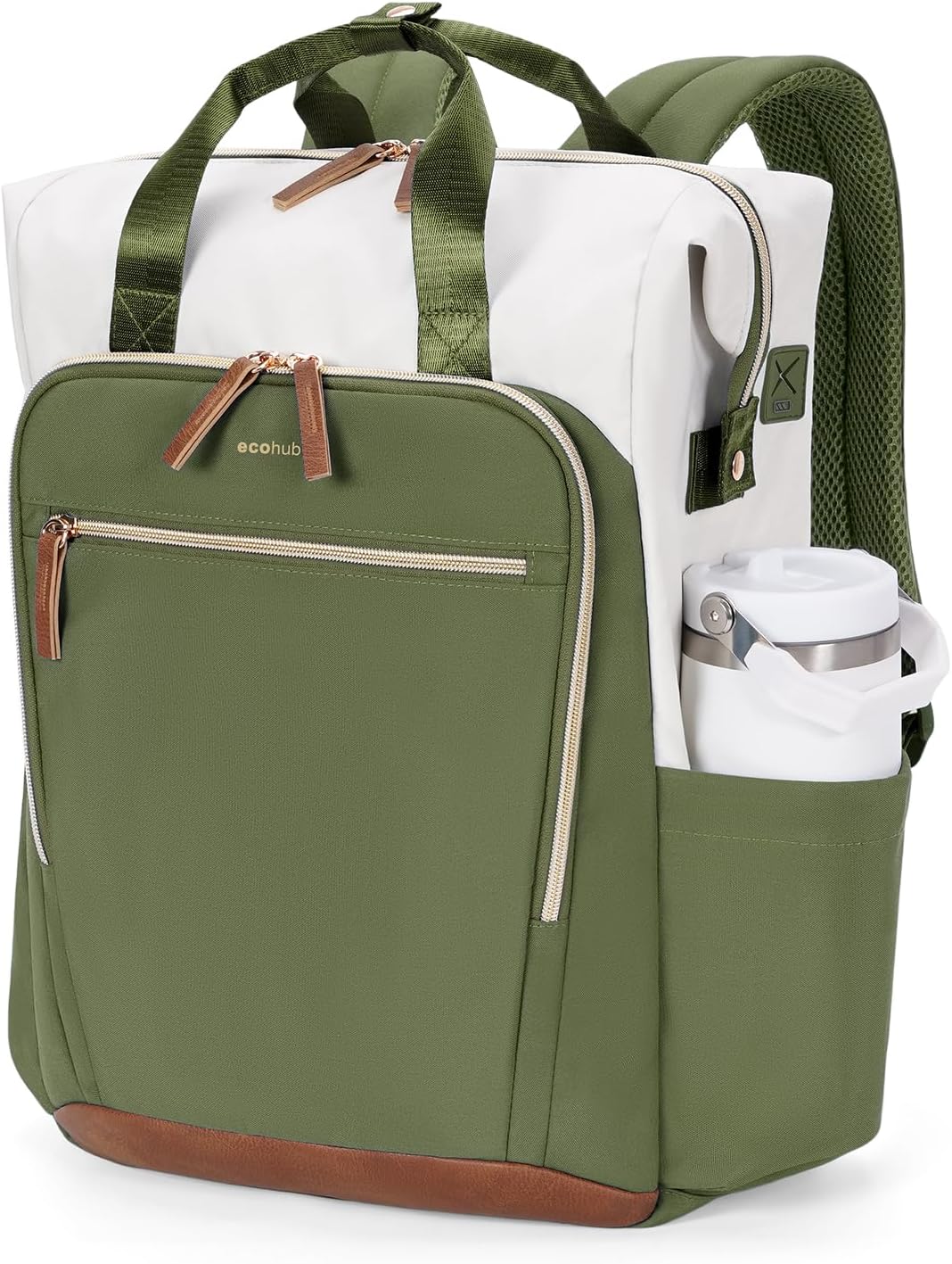 ECOHUB 17" Laptop bag for Women 25L Teacher's Laptop Backpack Work Backpack for Professional Nurse Travel Backpack,Green